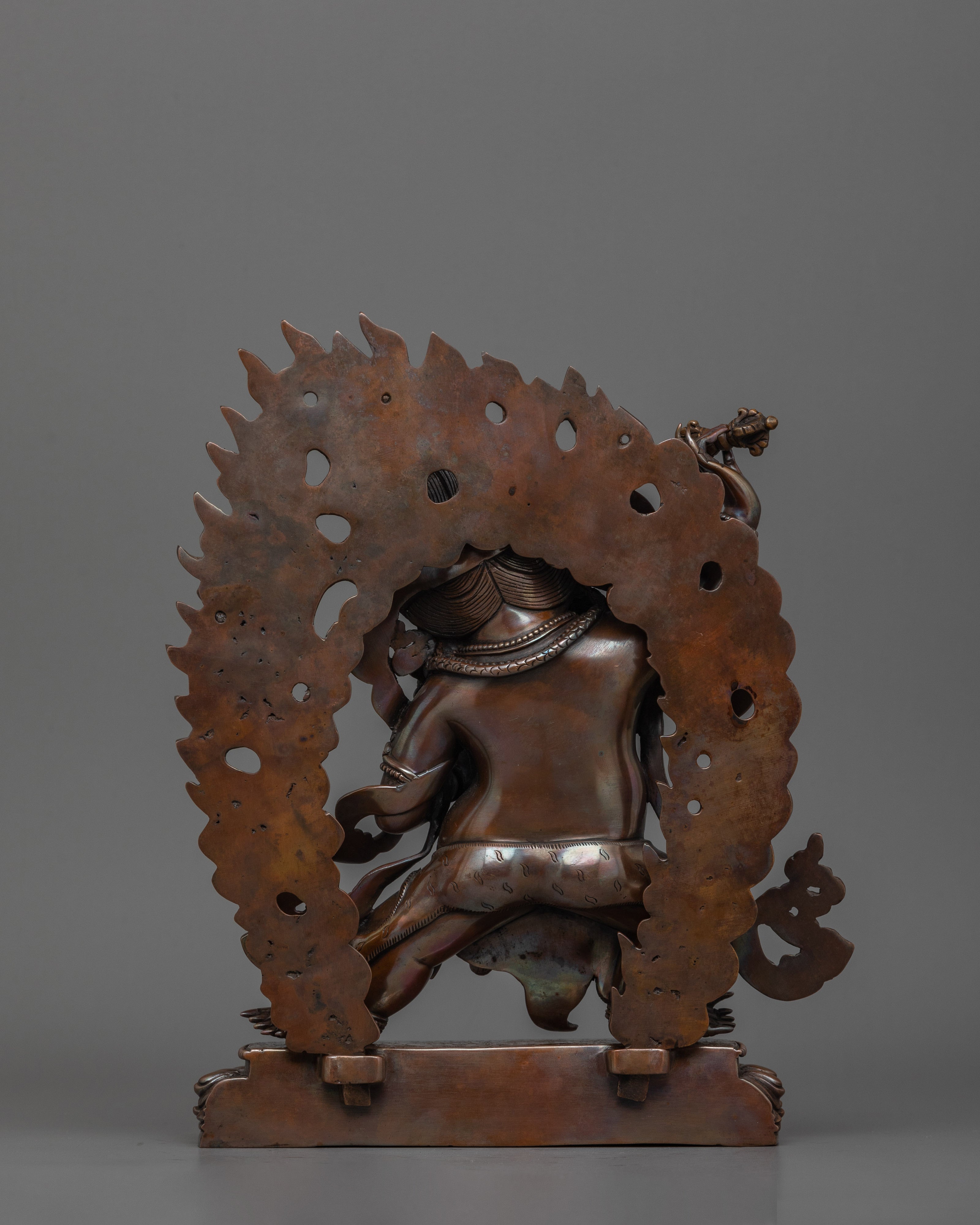 Vajrapani Handcrafted Oxidized Copper Sculpture | Symbol of Protection and Strength