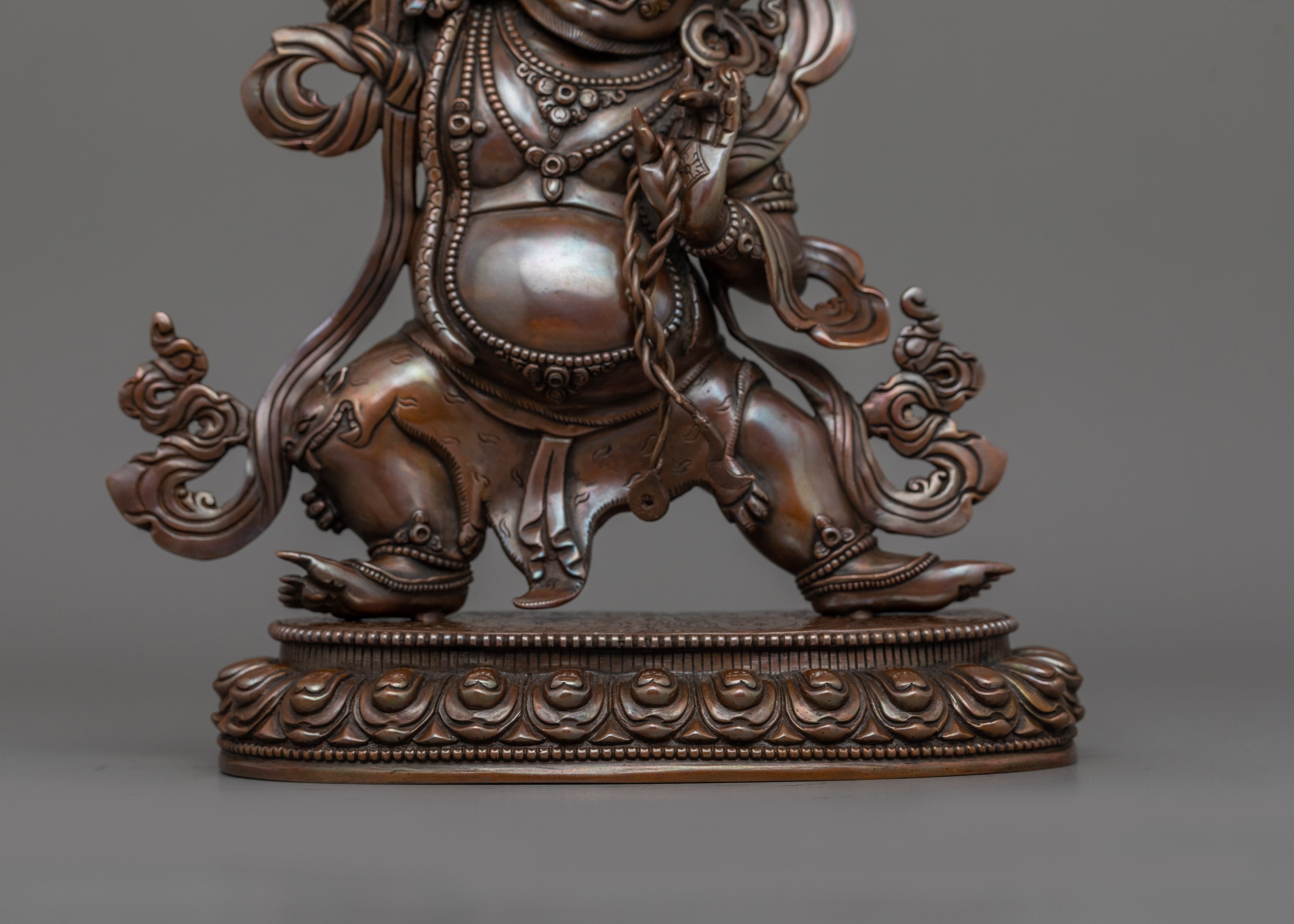 Vajrapani Handcrafted Oxidized Copper Sculpture | Symbol of Protection and Strength
