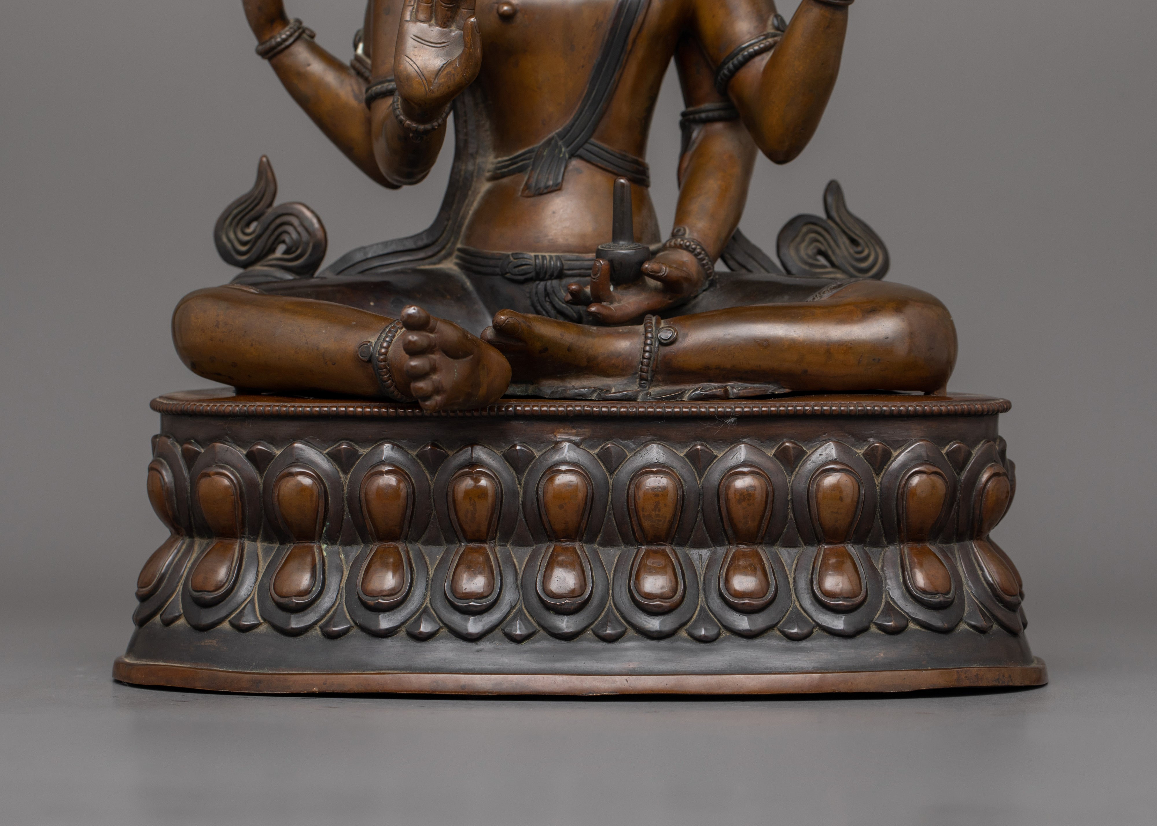 Beautiful Bodhisattva Statue | Oxidized Copper Body