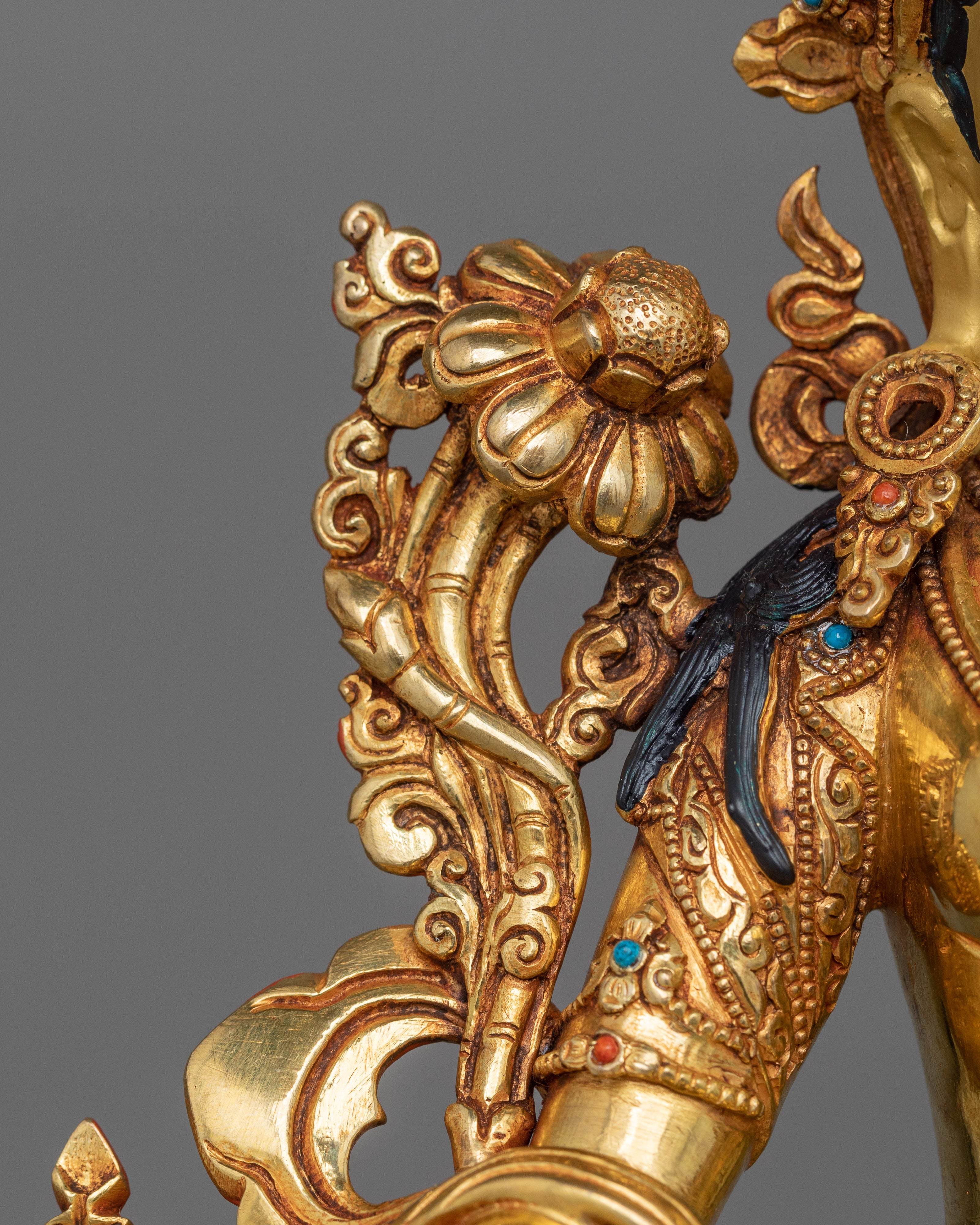 Handmade Statue of Syamatara Goddess of Swift Protection | Green Tara Figurine