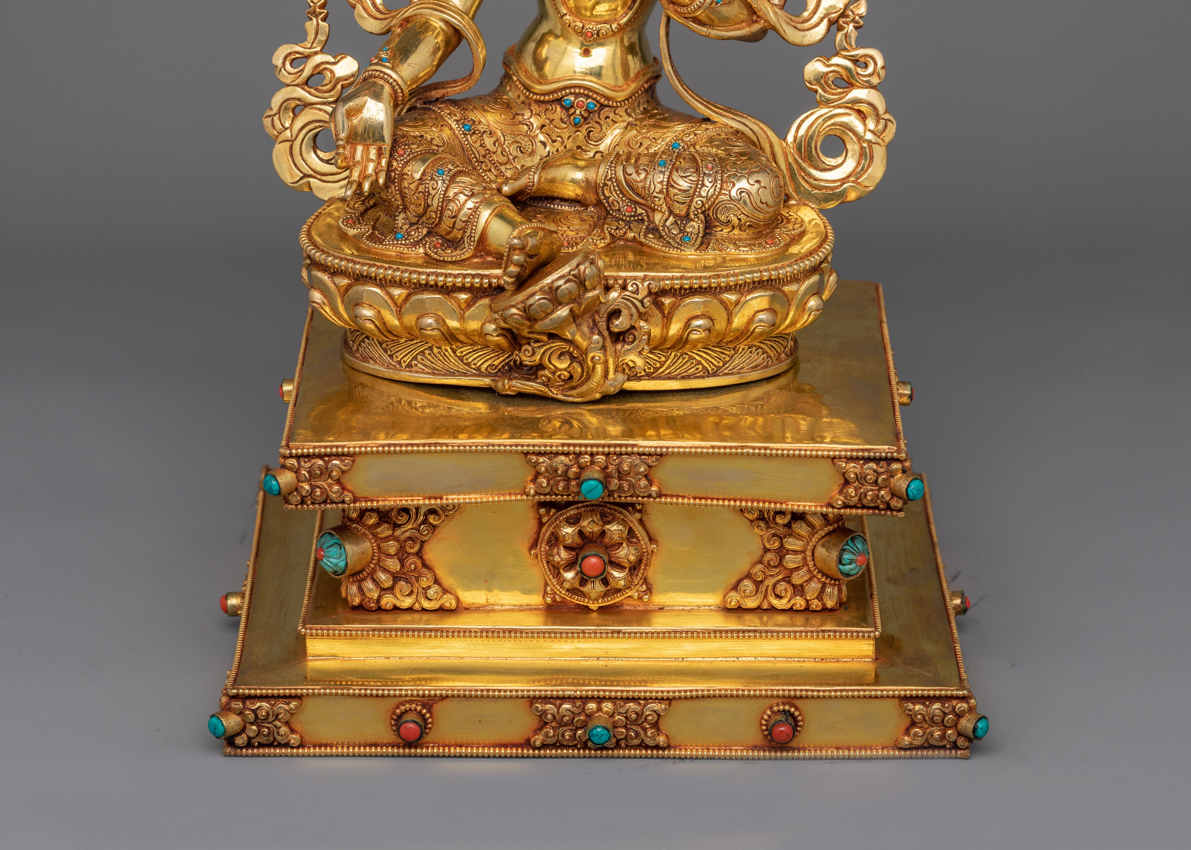 Handmade Statue of Syamatara Goddess of Swift Protection | Green Tara Figurine