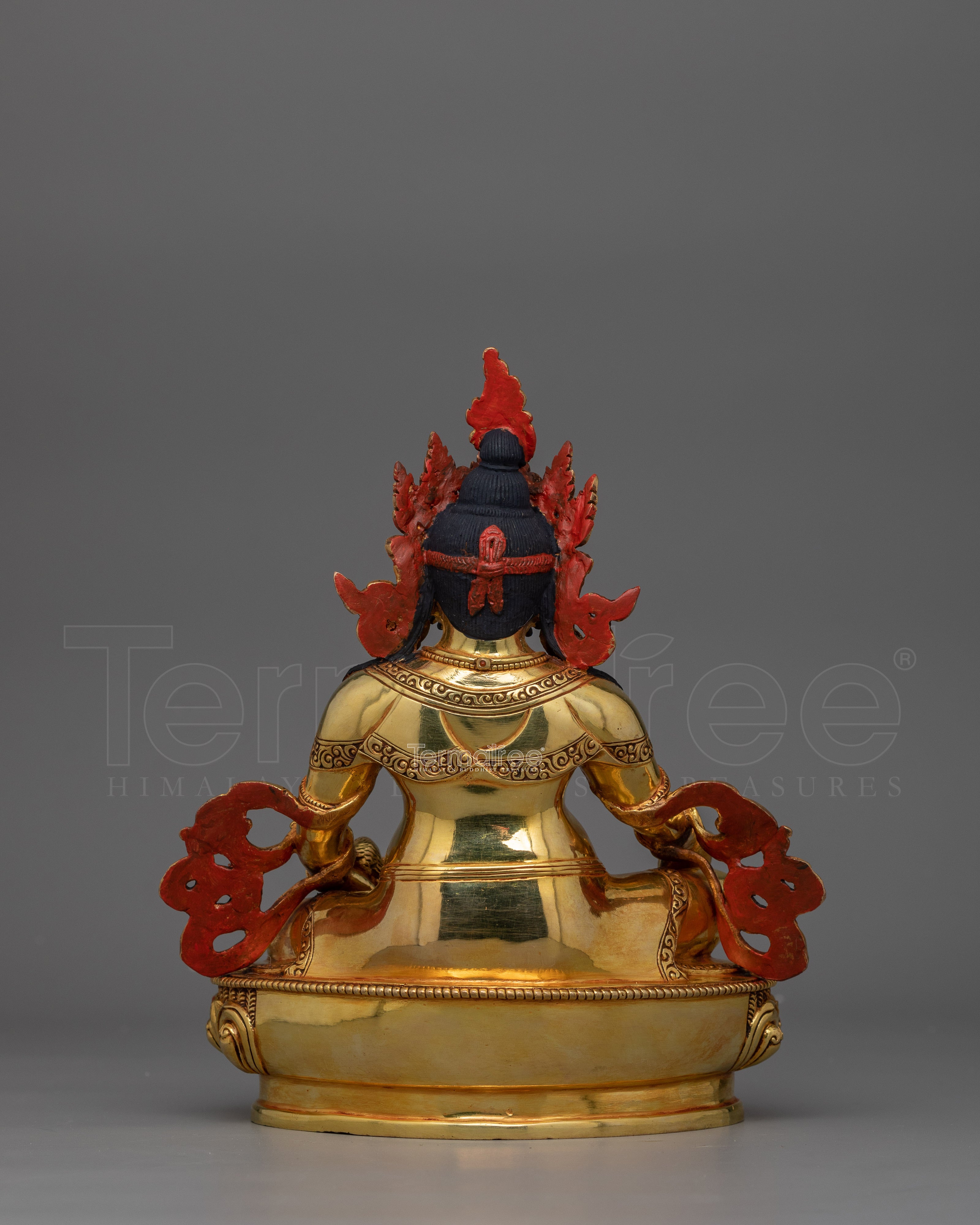 Tibetan Buddhist Wealth Deity Dzambhala Statue | 24K Gold Gilded Dzambhala Sculpture