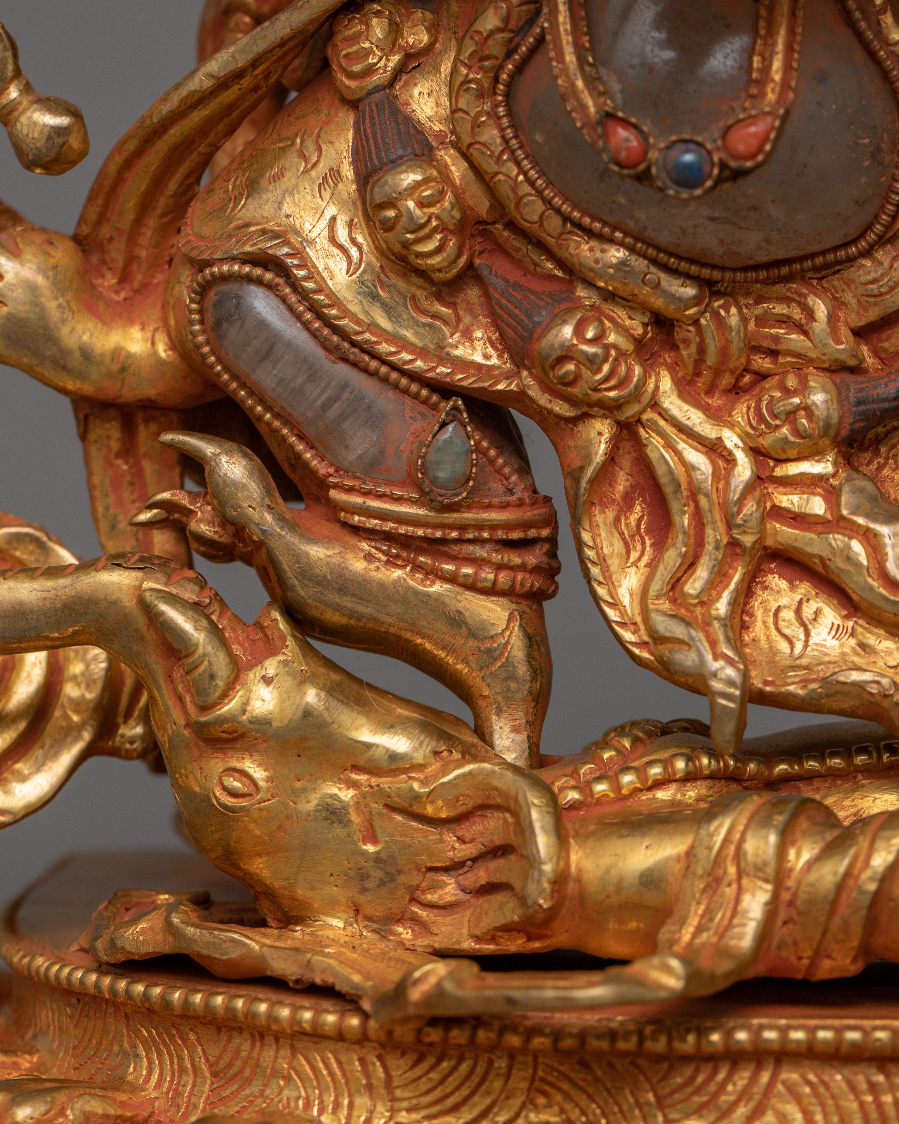 Six Armed Mahakala Wrathful Protector Deity Statue | Buddhist Deity of Dharma Protector