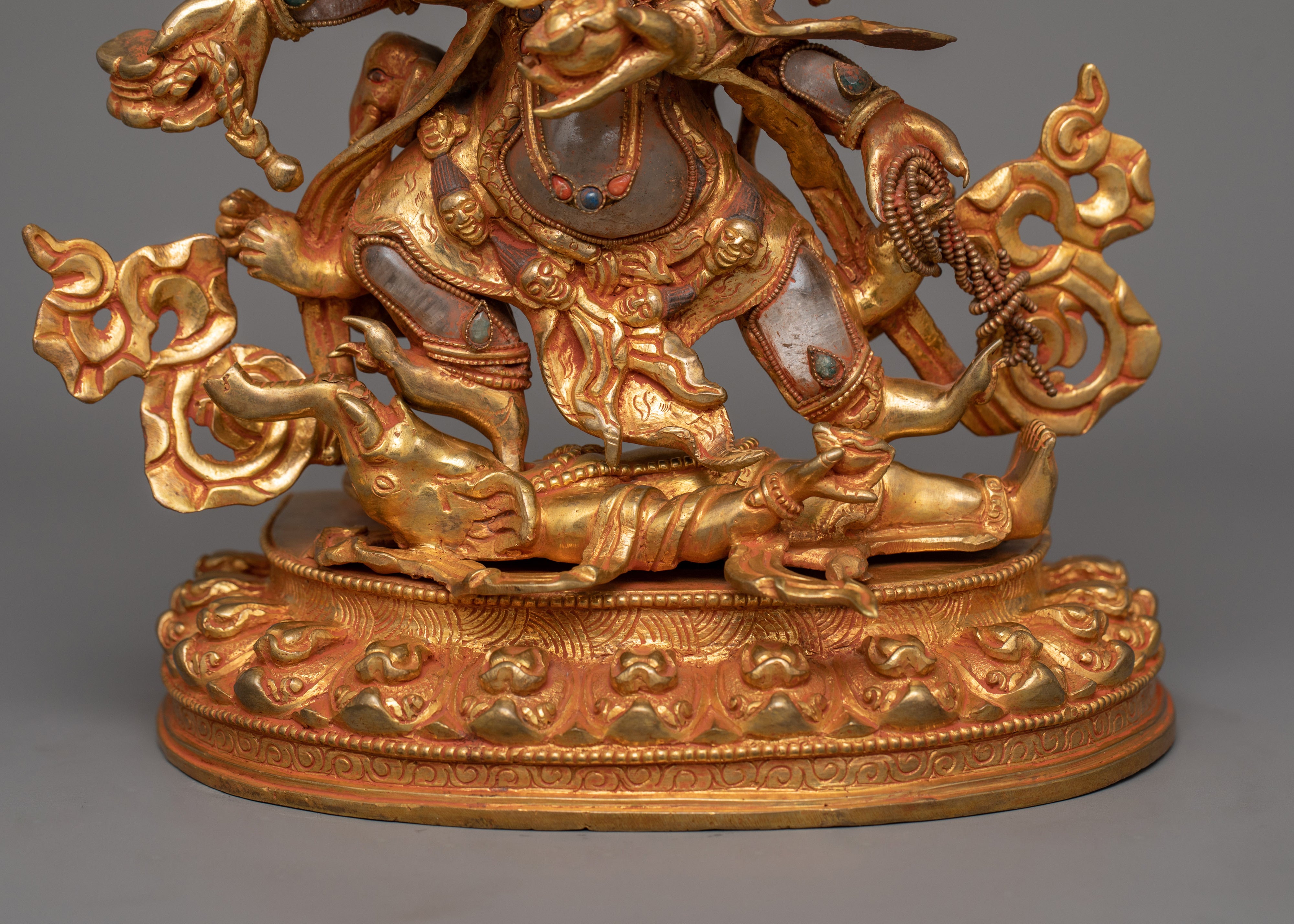 Six Armed Mahakala Wrathful Protector Deity Statue | Buddhist Deity of Dharma Protector