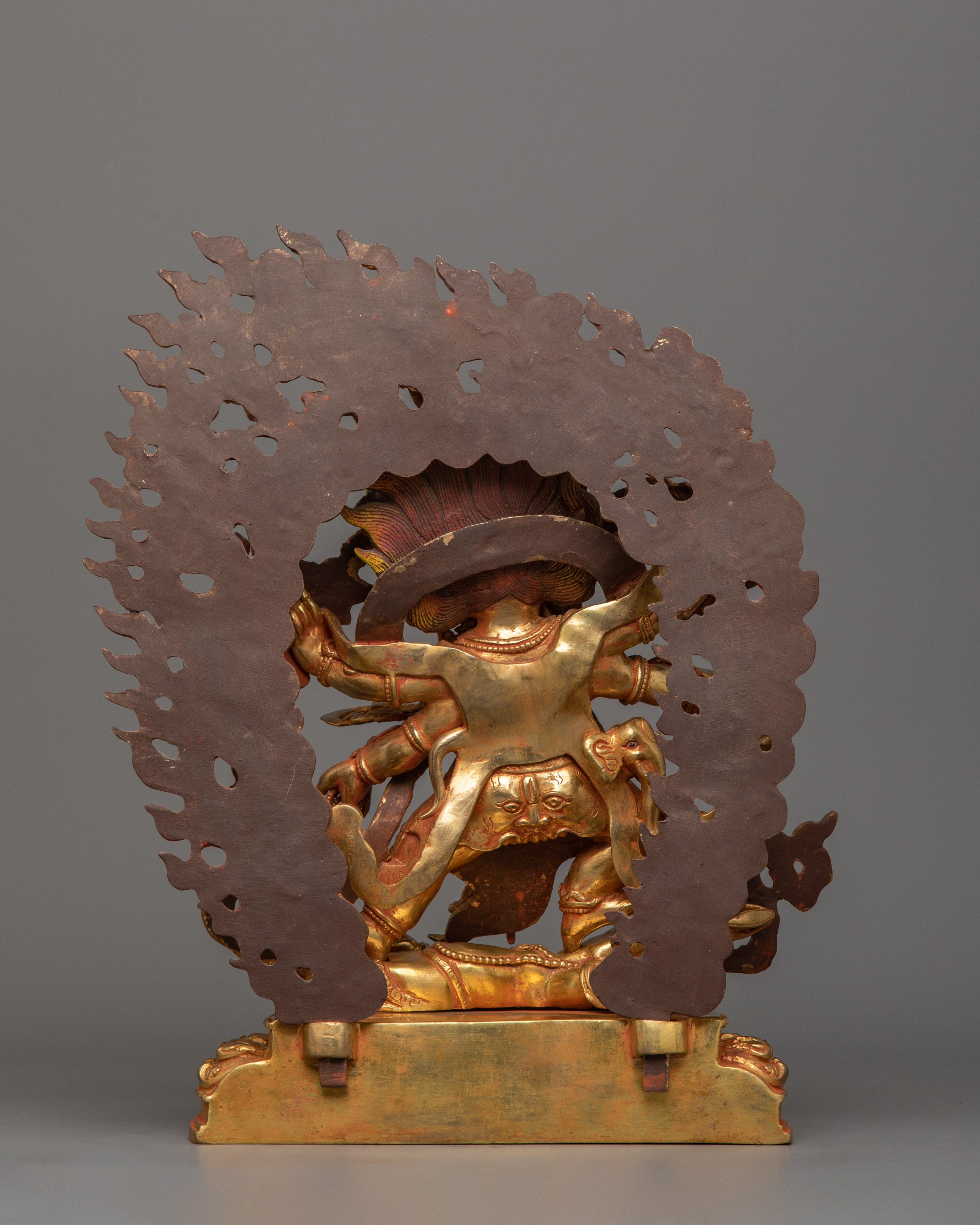 Six Armed Mahakala Wrathful Protector Deity Statue | Buddhist Deity of Dharma Protector