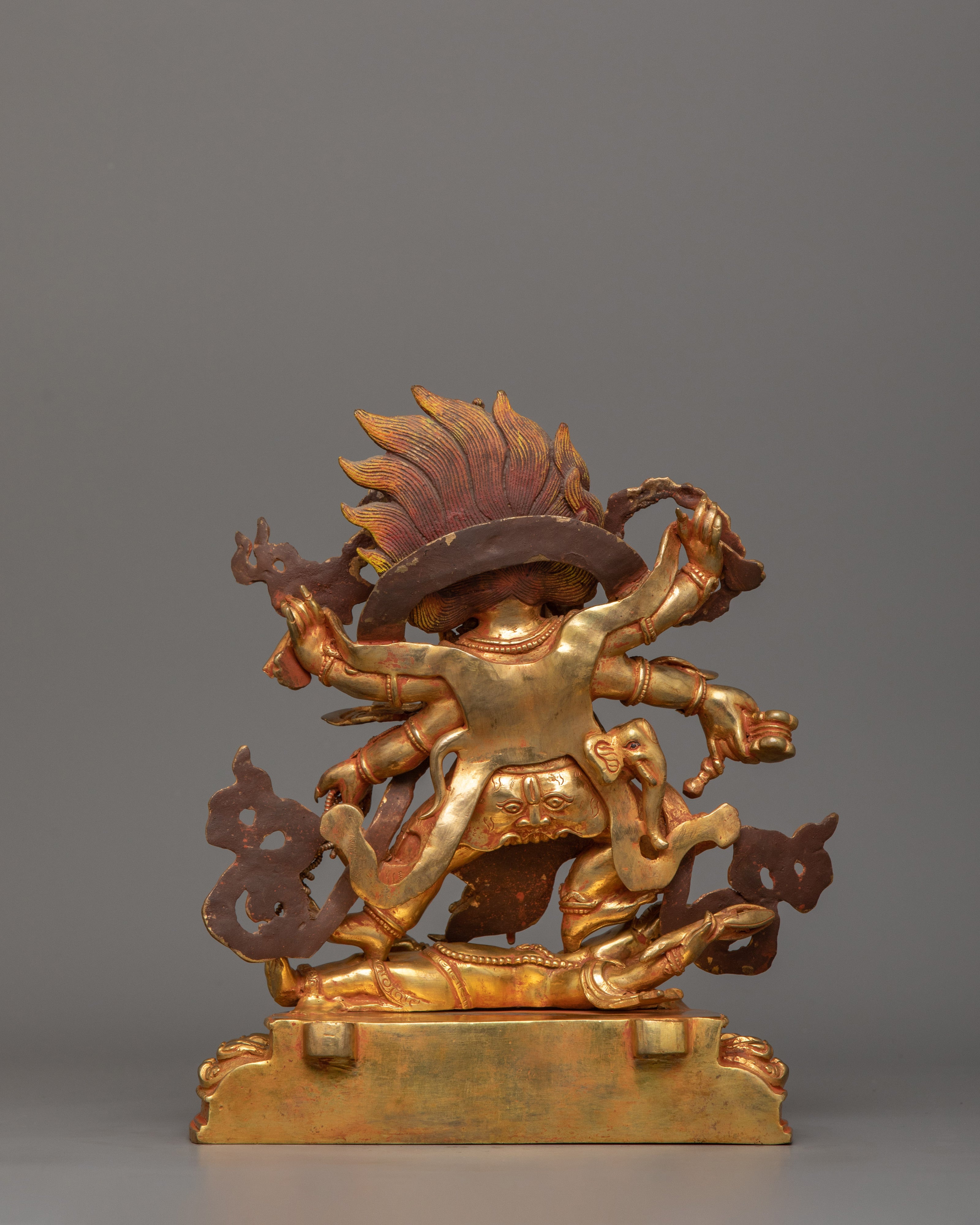 Six Armed Mahakala Wrathful Protector Deity Statue | Buddhist Deity of Dharma Protector