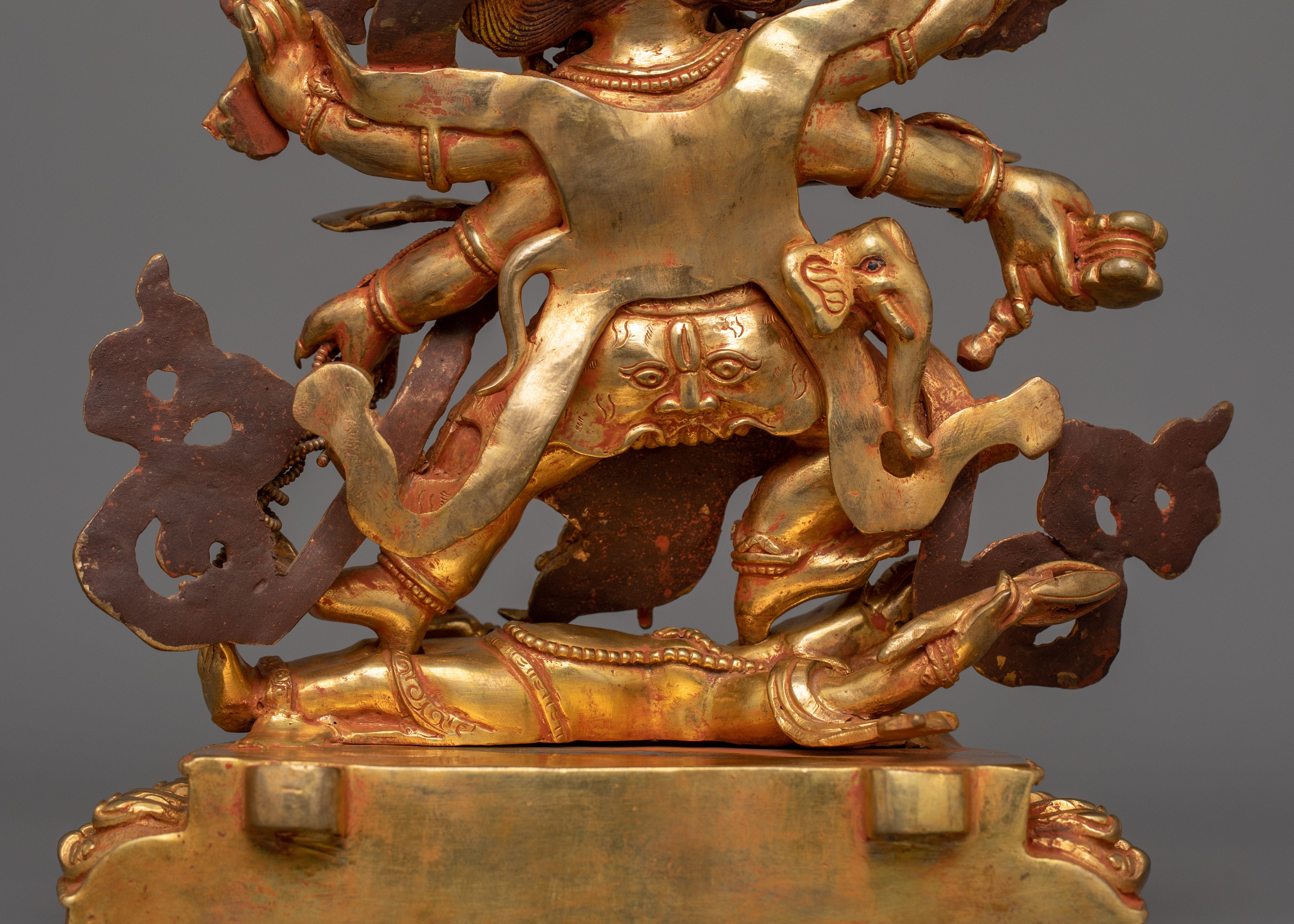 Six Armed Mahakala Wrathful Protector Deity Statue | Buddhist Deity of Dharma Protector