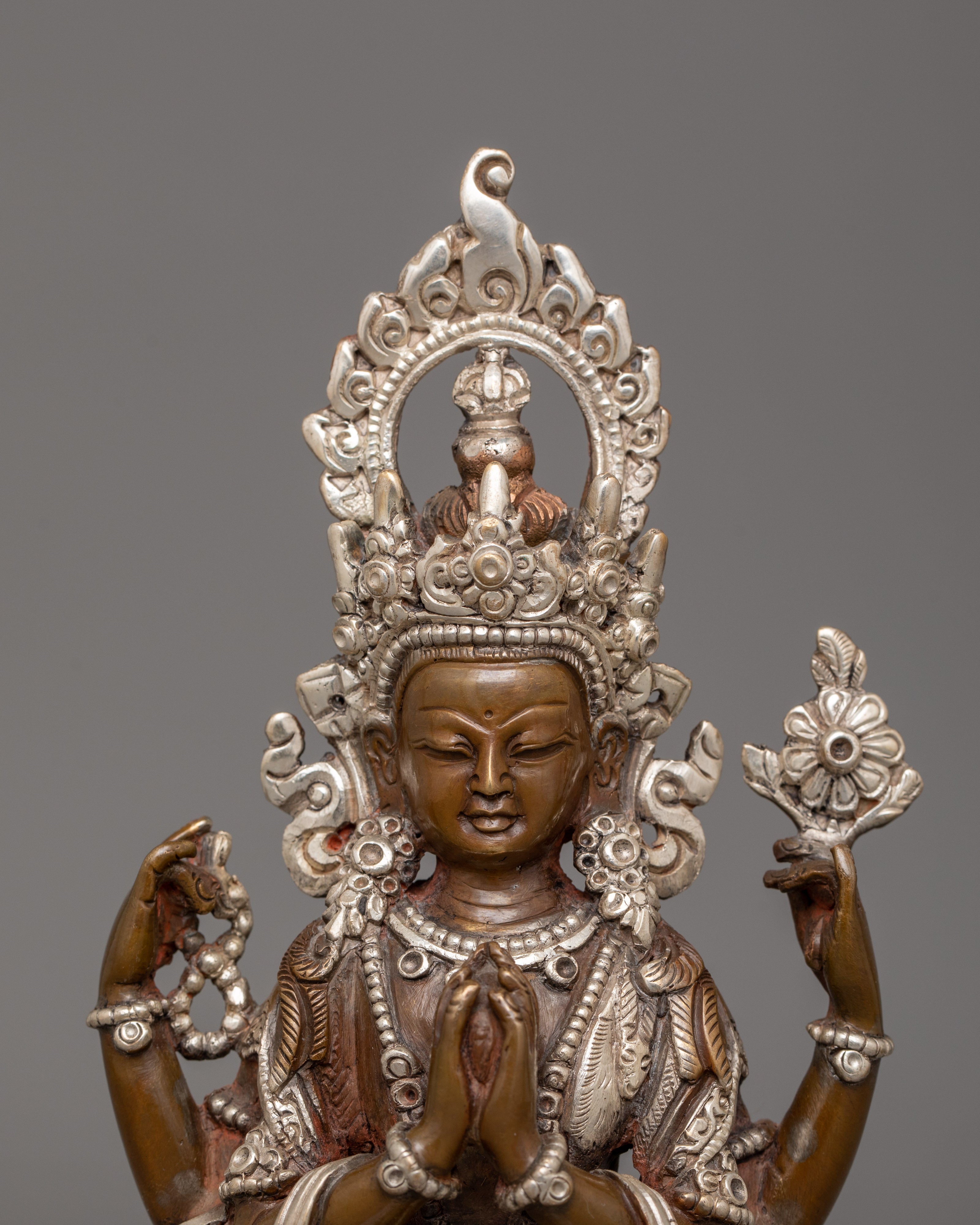 Chenrezig Tibetan Bodhisattva Statue | Buddhist Deity of Boundless Compassion