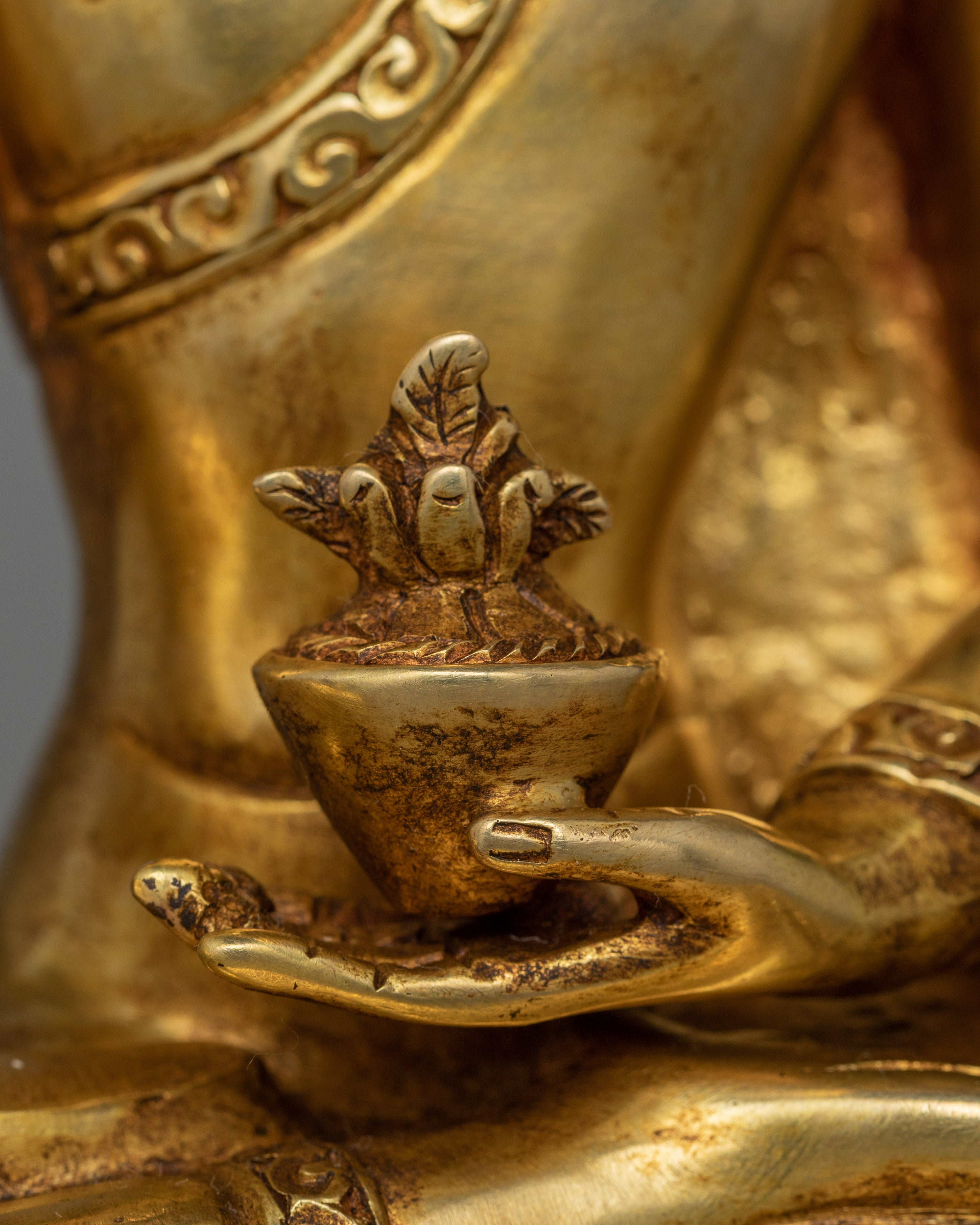 Sacred Bhaisajyaguru Figurine for Healing | Handcrafted in 24K Gold Gilding