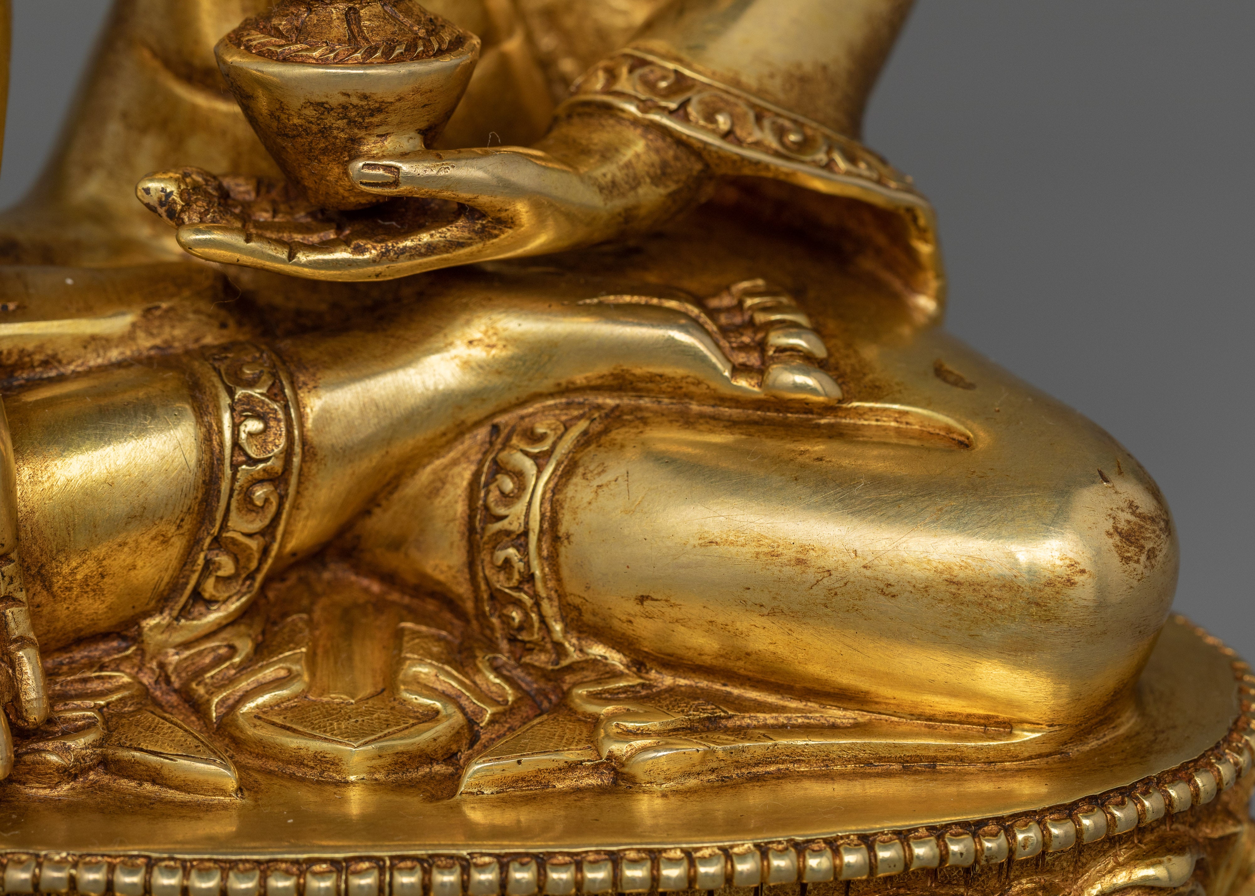 Sacred Bhaisajyaguru Figurine for Healing | Handcrafted in 24K Gold Gilding