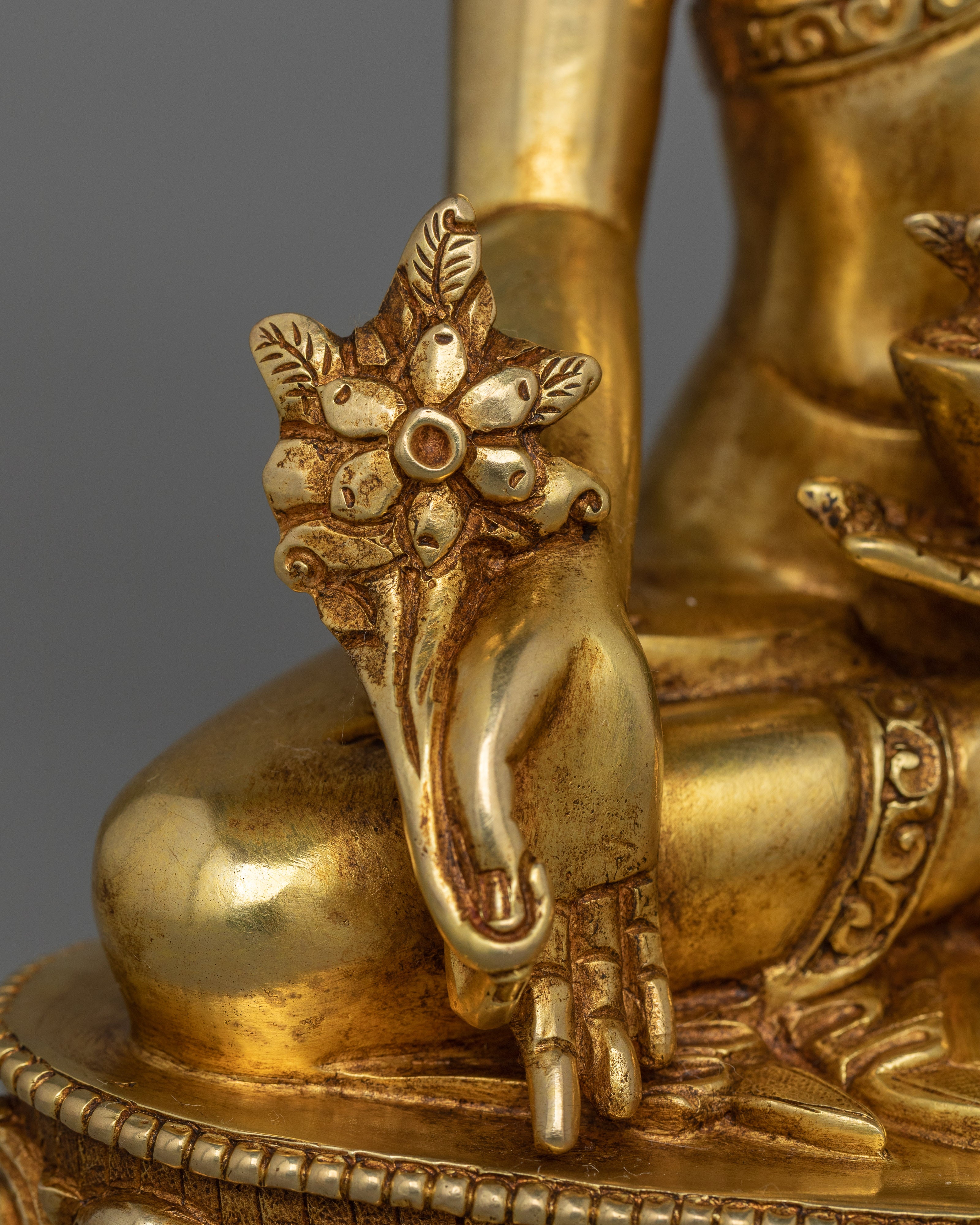 Sacred Bhaisajyaguru Figurine for Healing | Handcrafted in 24K Gold Gilding