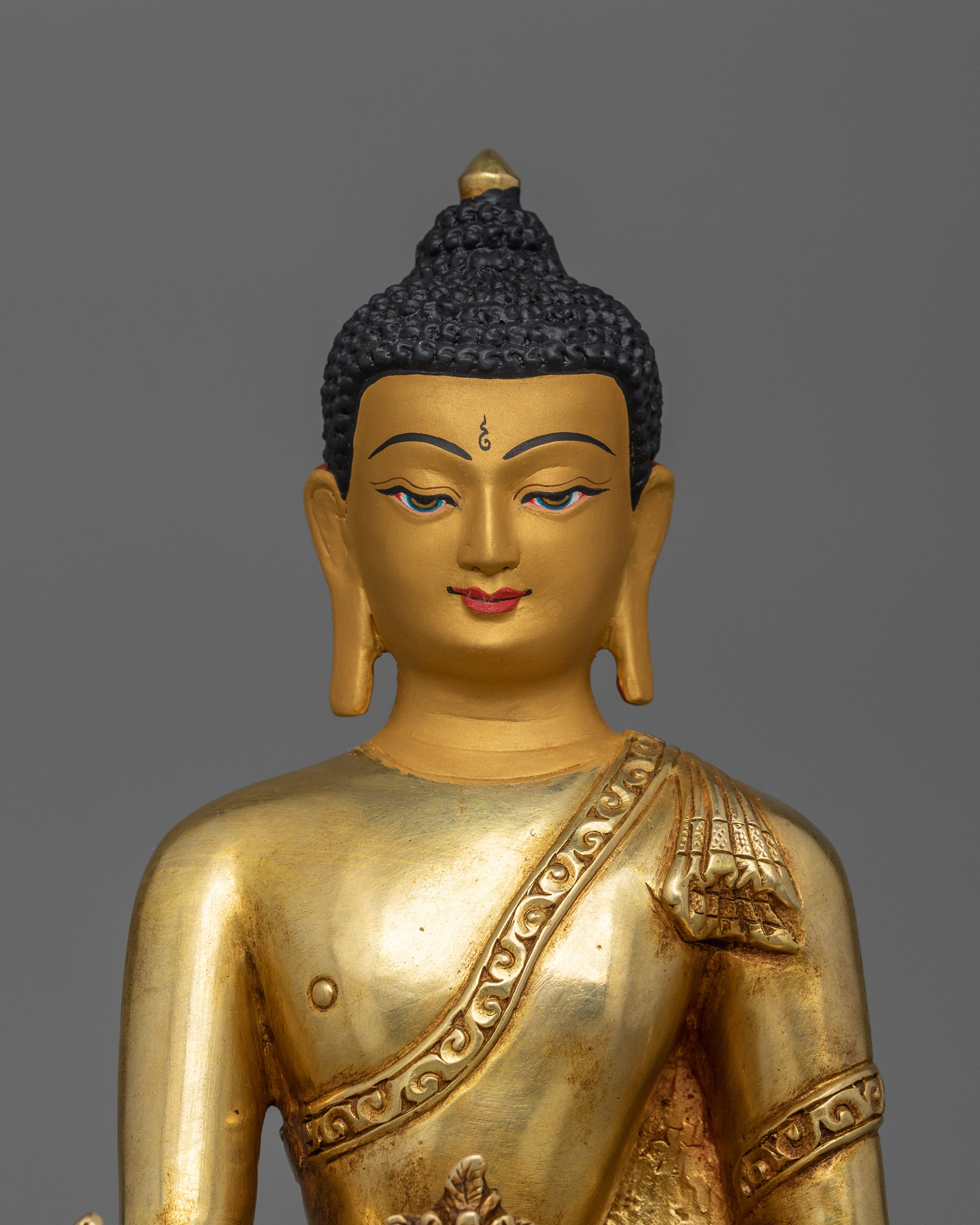 Sacred Bhaisajyaguru Figurine for Healing | Handcrafted in 24K Gold Gilding