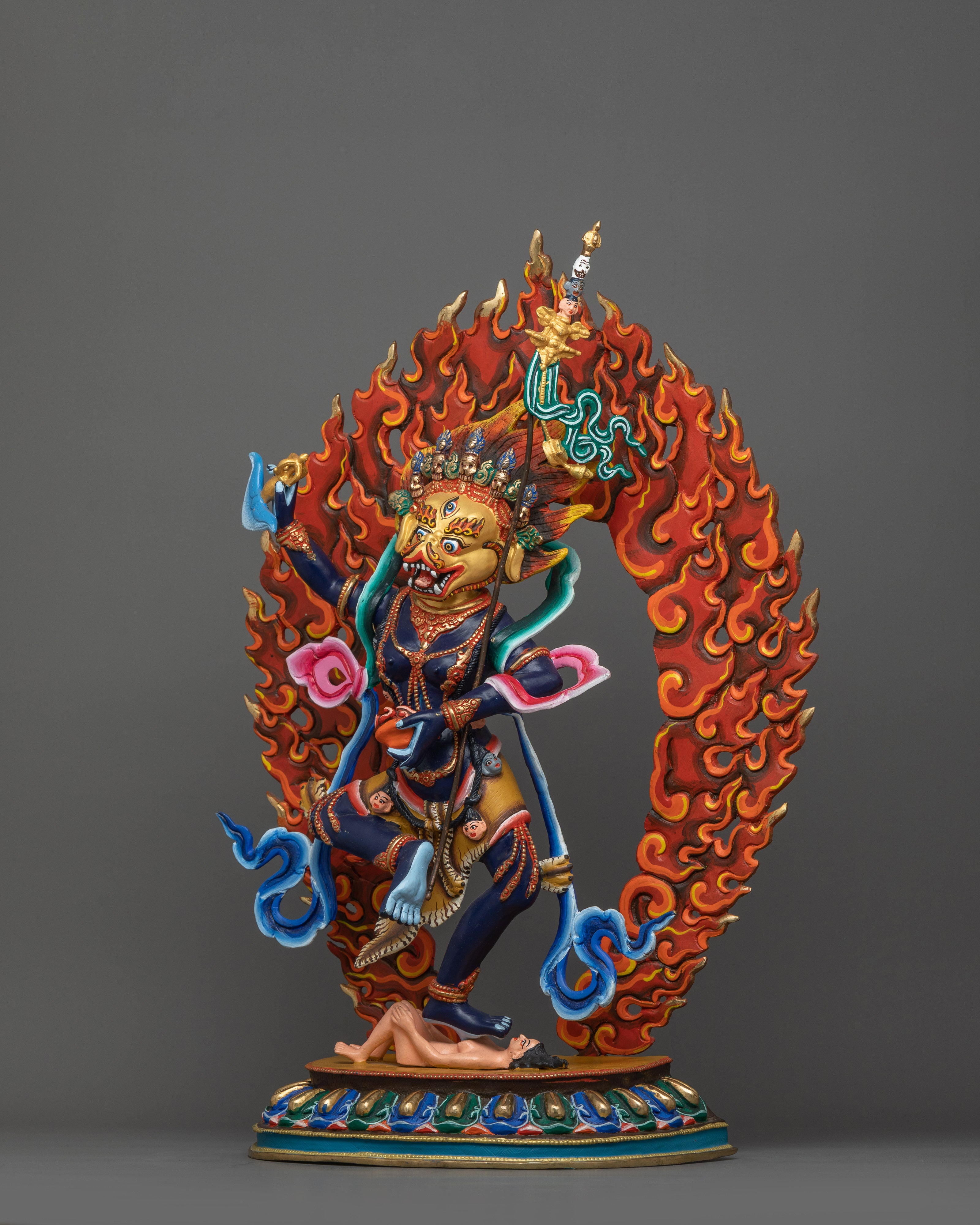 Simhamukha Yogini Buddhist Figurine | The Lion-Faced Dakini of Fierce Wisdom