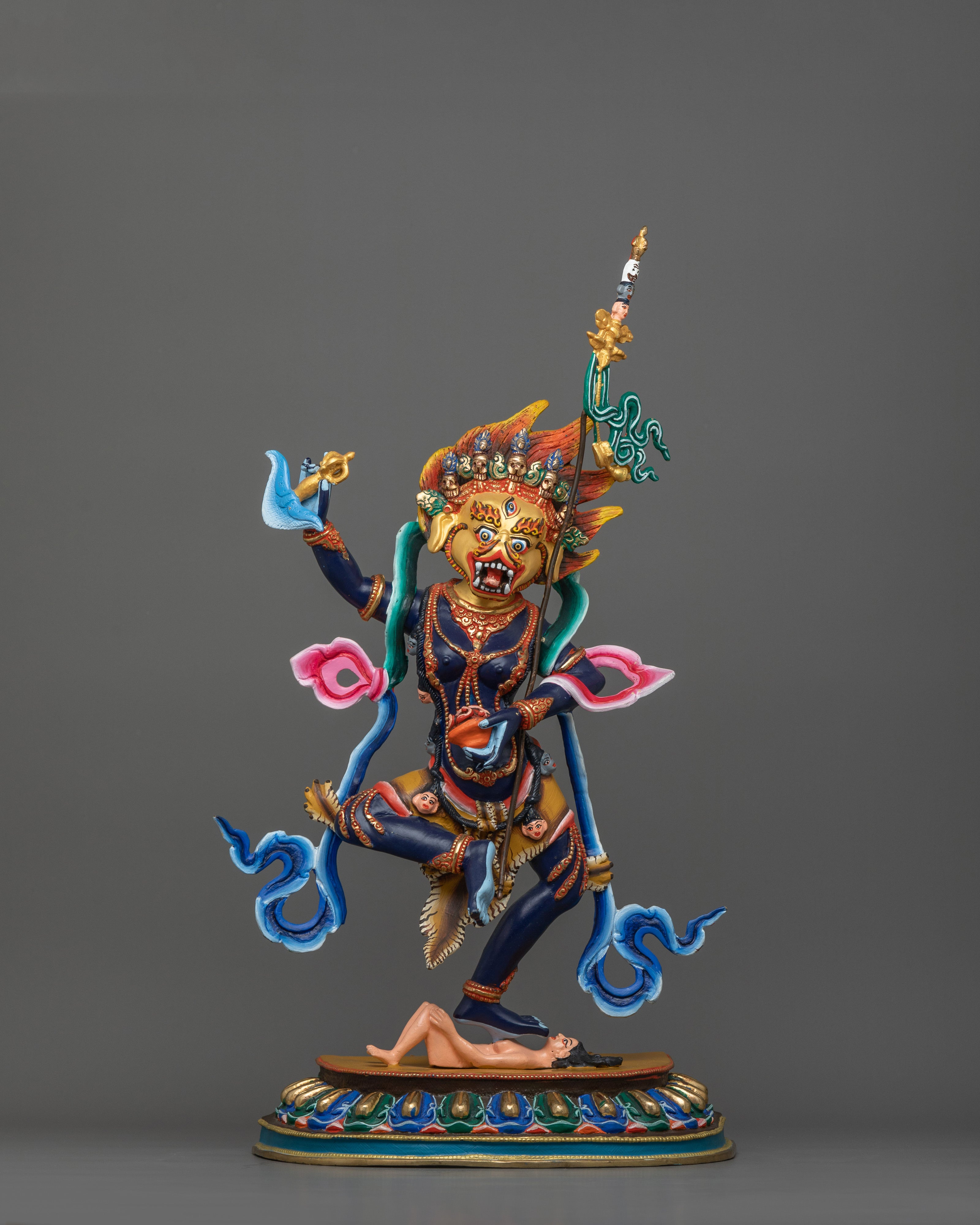 Simhamukha Yogini Buddhist Figurine | The Lion-Faced Dakini of Fierce Wisdom