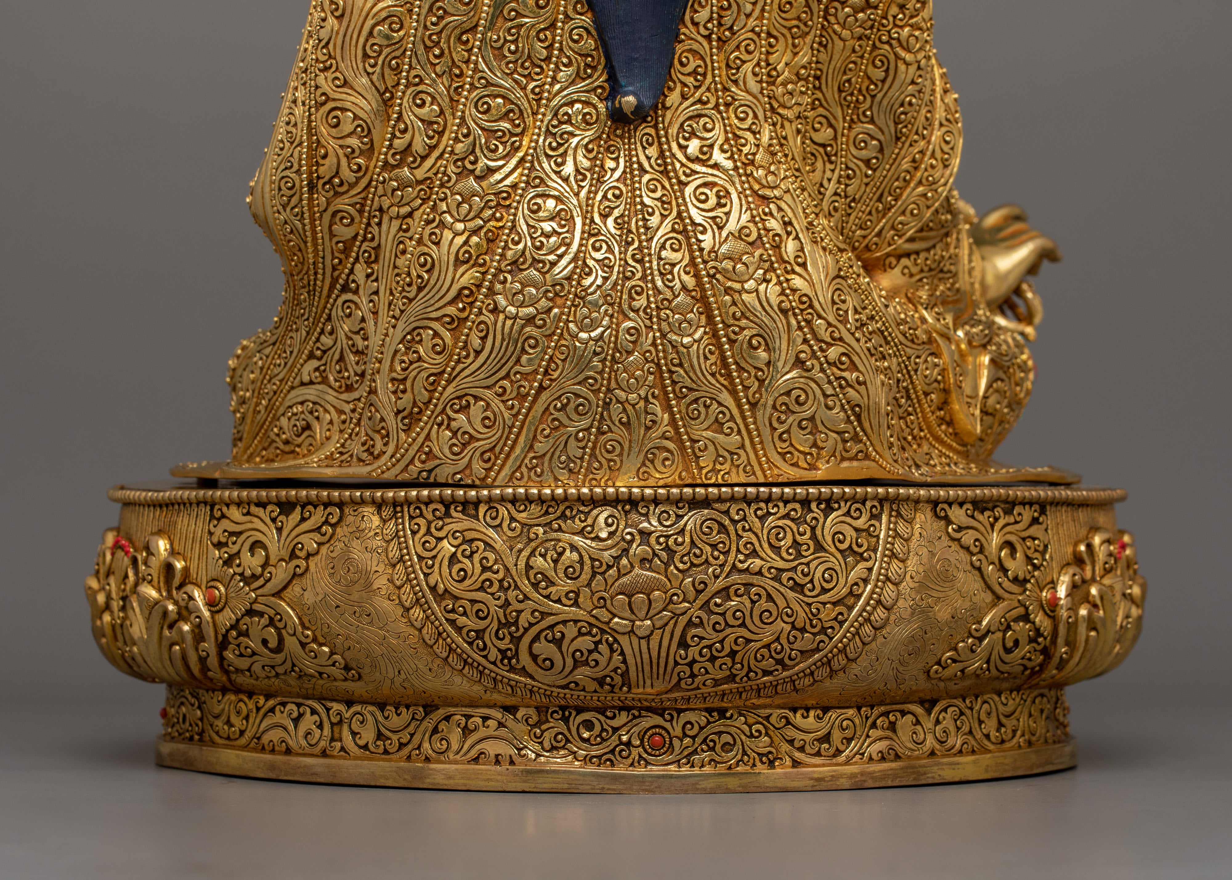 Lotus Born Master Padmasambhava Statue | Sacred 24K Gold Gilded Statue