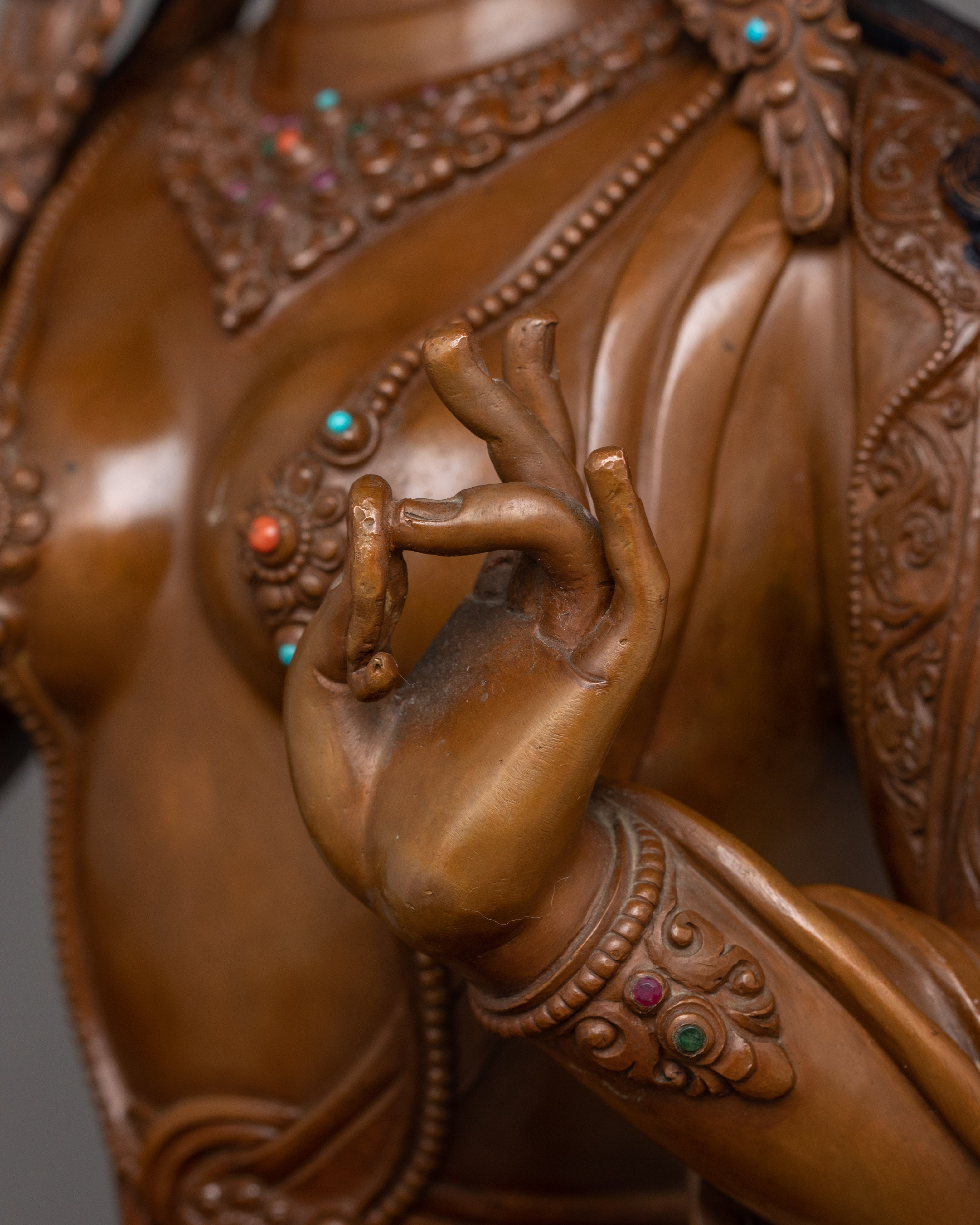 Female Bodhisattva Syamatara Sculpture | Himalayan Goddess Green Tara