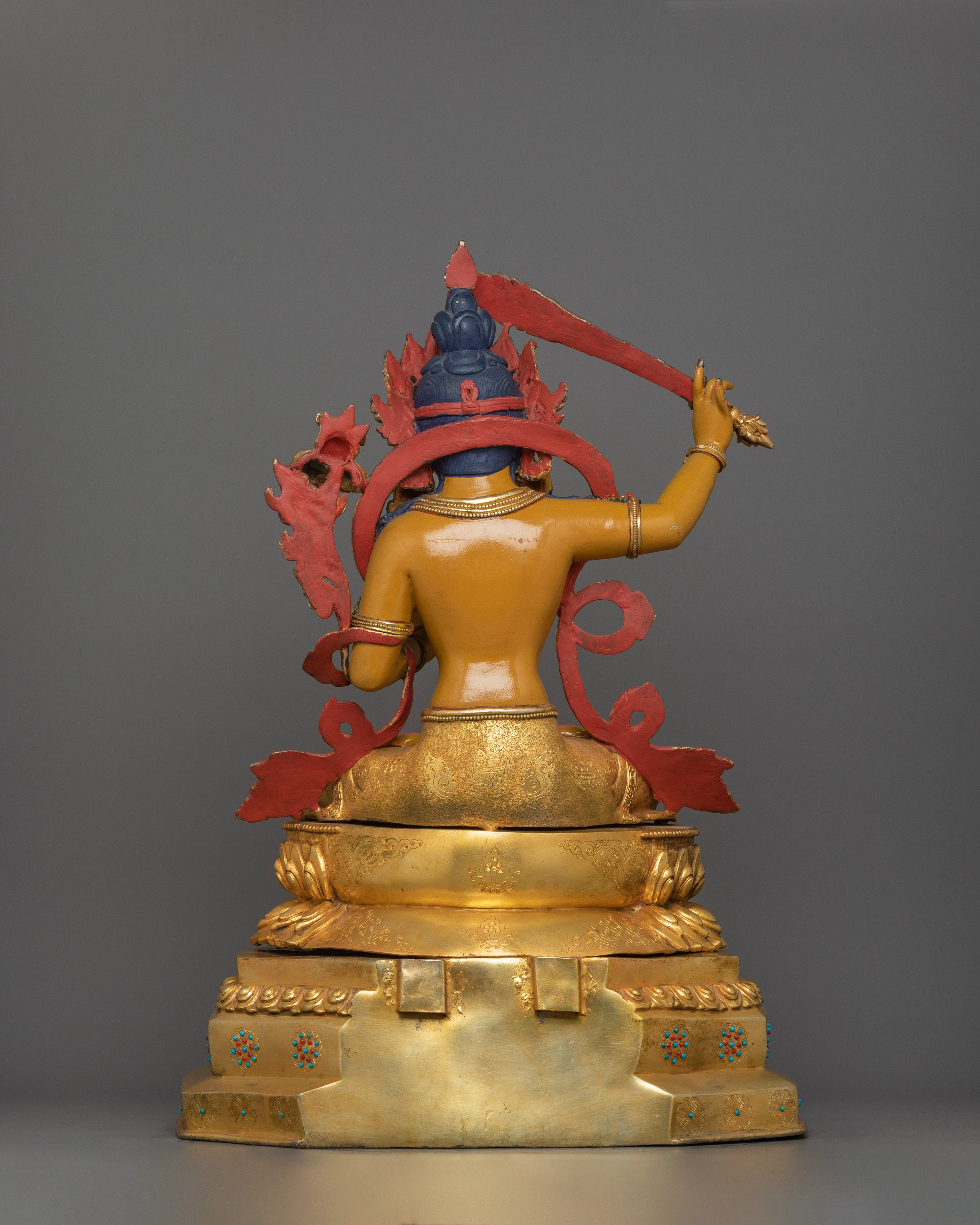 Handmade Manjushri Sculpture for Home Decor | Powerful Deity With Sword in Right Hand