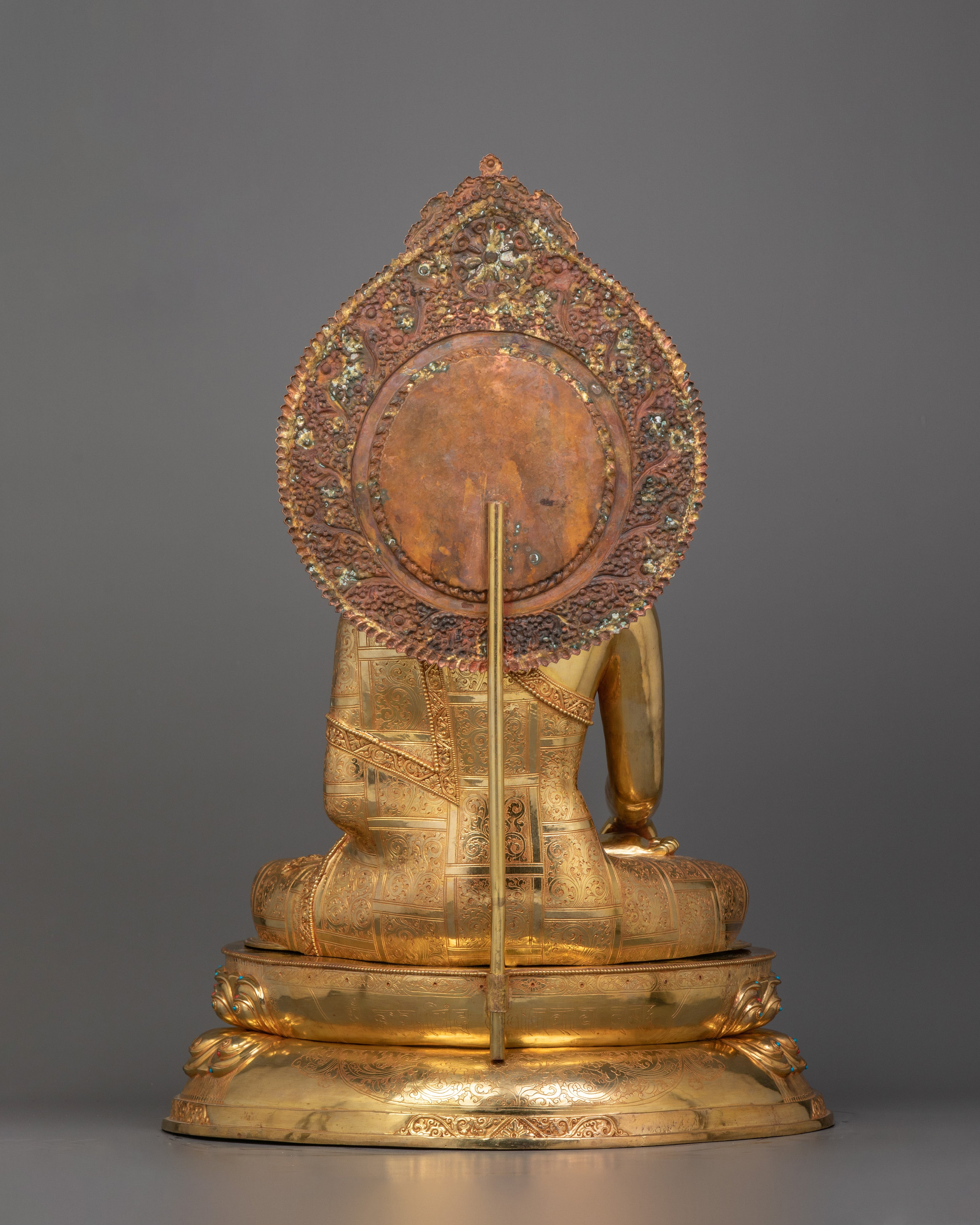 Enlightened Shakyamuni Buddha Statue with Sacred Halo | Symbol of Wisdom and Peace