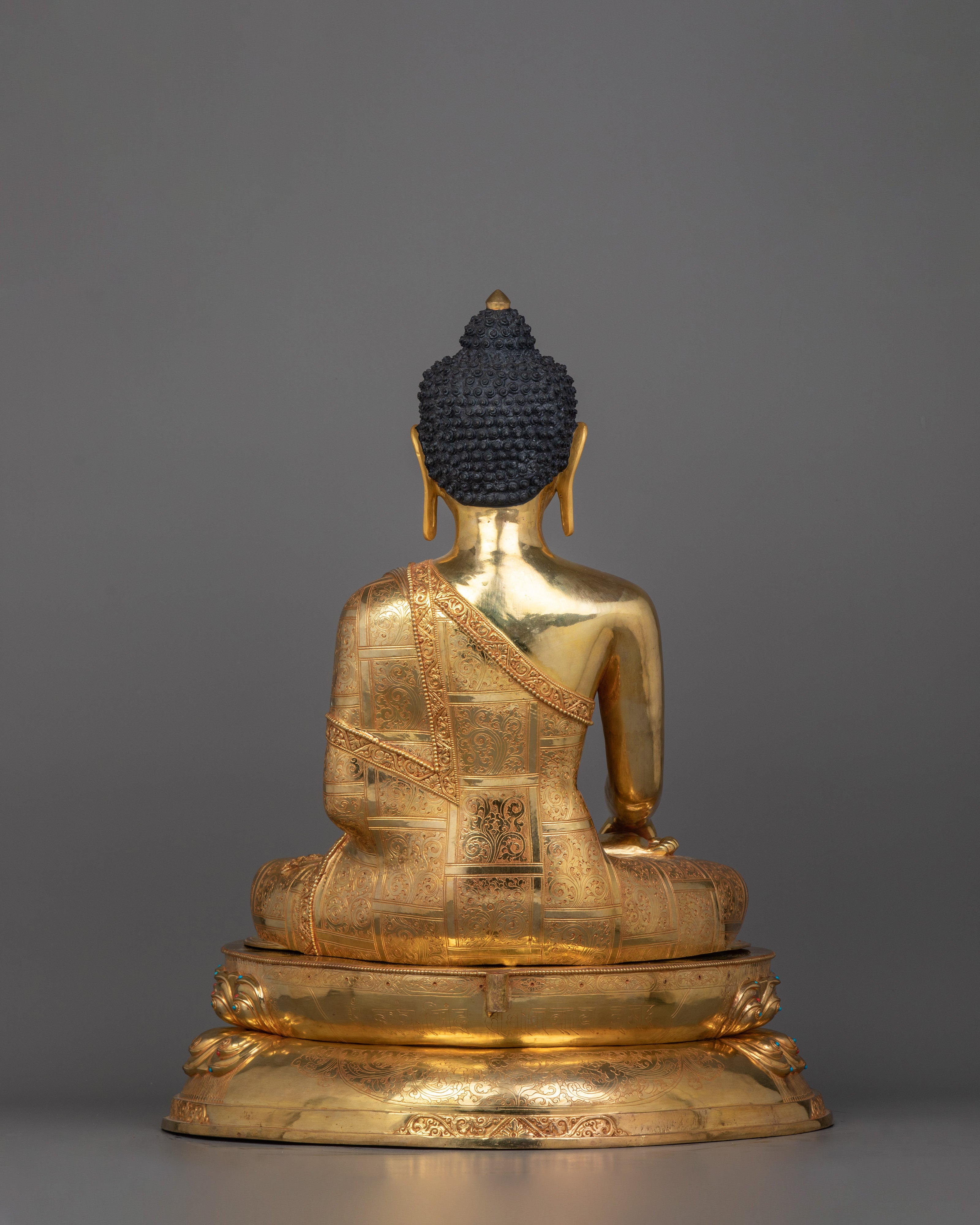 Enlightened Shakyamuni Buddha Statue with Sacred Halo | Symbol of Wisdom and Peace