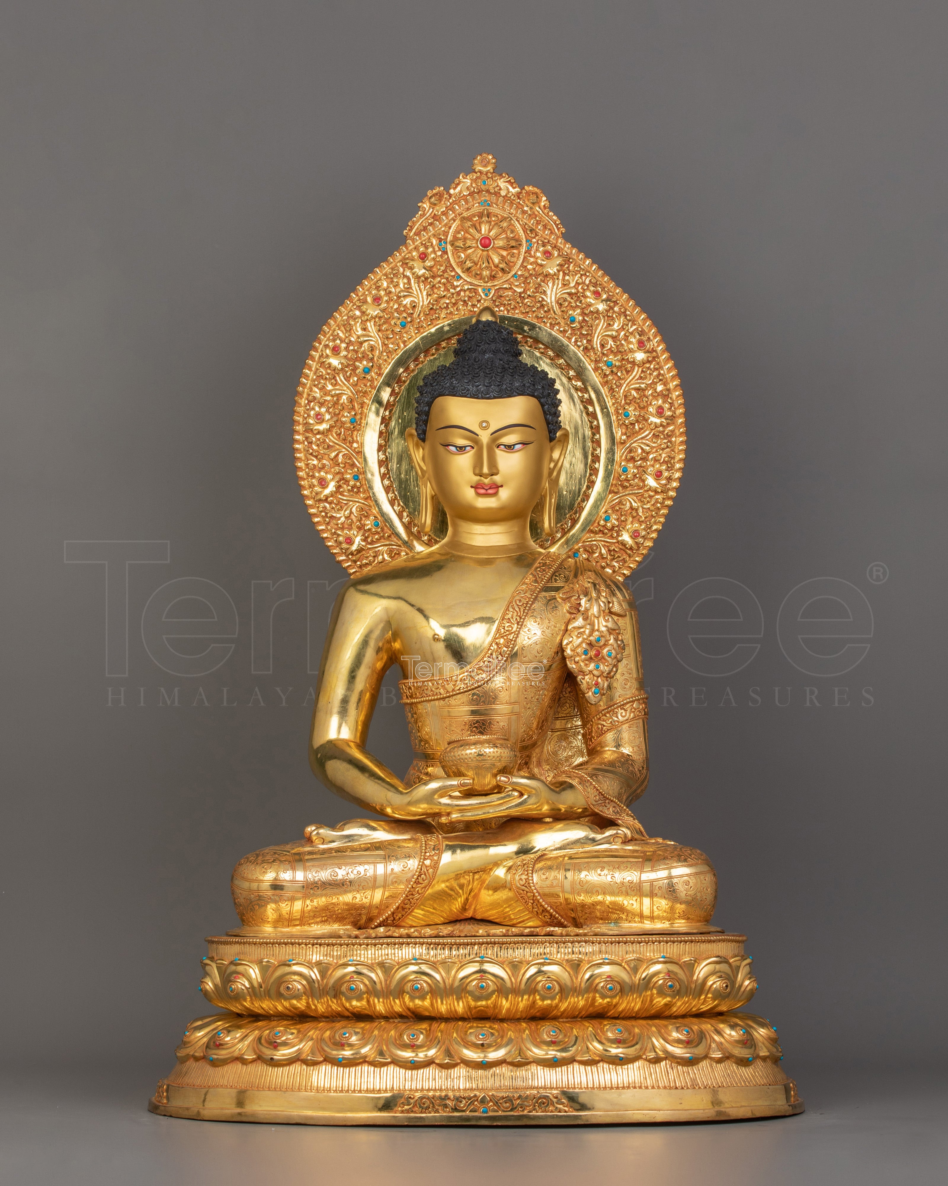 Pure Land Buddha Amitabha Statue With Halo | Guide to Enlightenment and Peace