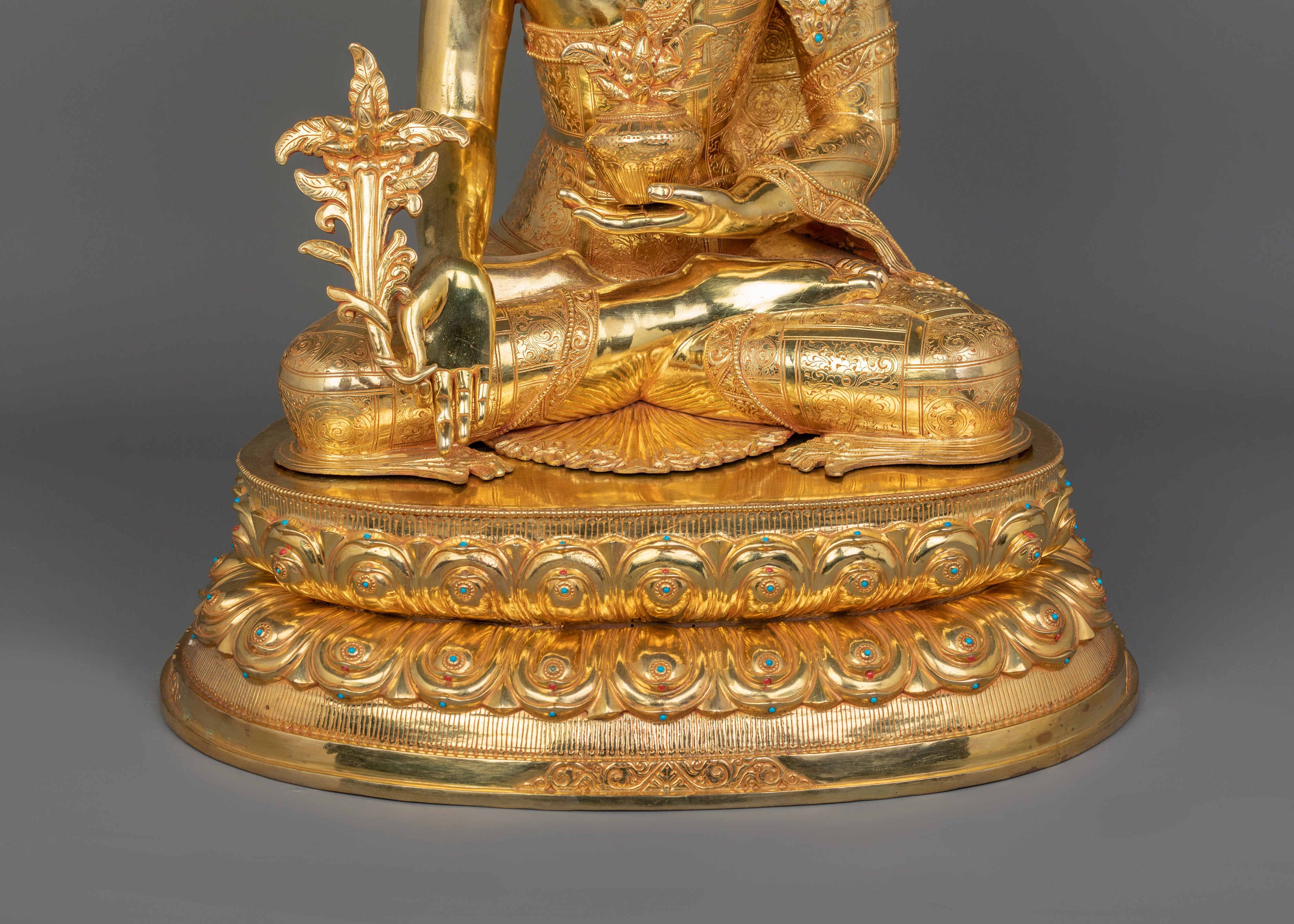 Healing Buddha Statue With Precious Halo | Sangye Menla Lord of Medicine
