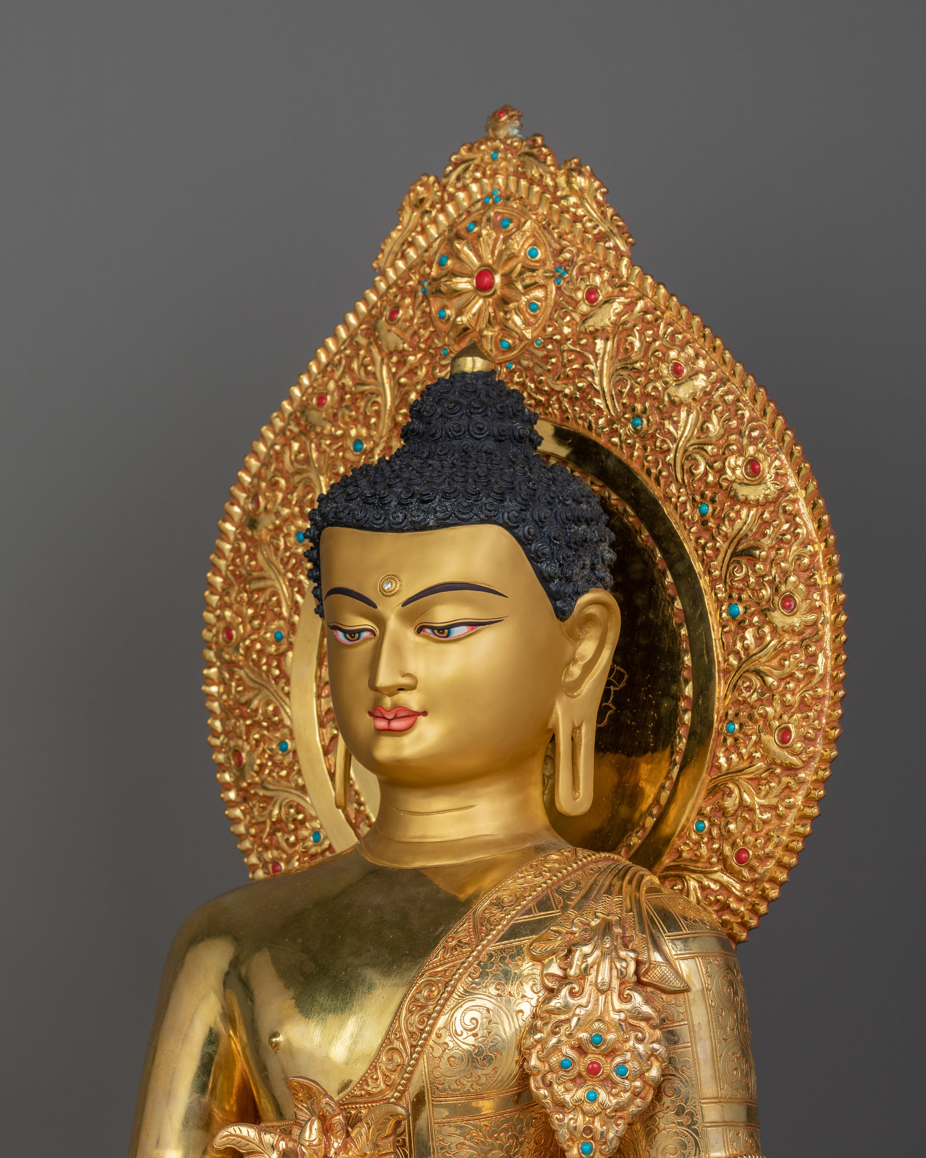 Healing Buddha Statue With Precious Halo | Sangye Menla Lord of Medicine
