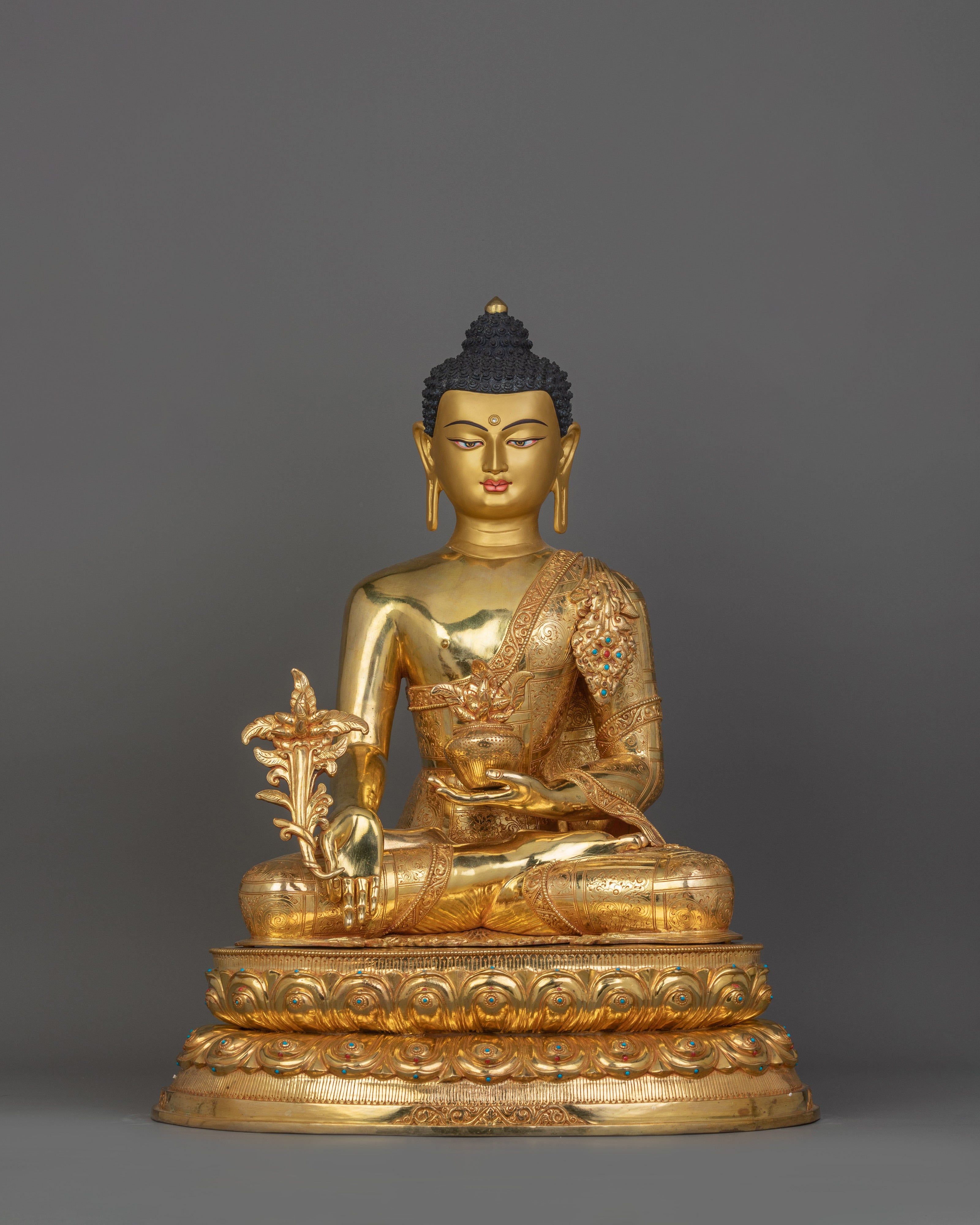 Healing Buddha Statue With Precious Halo | Sangye Menla Lord of Medicine