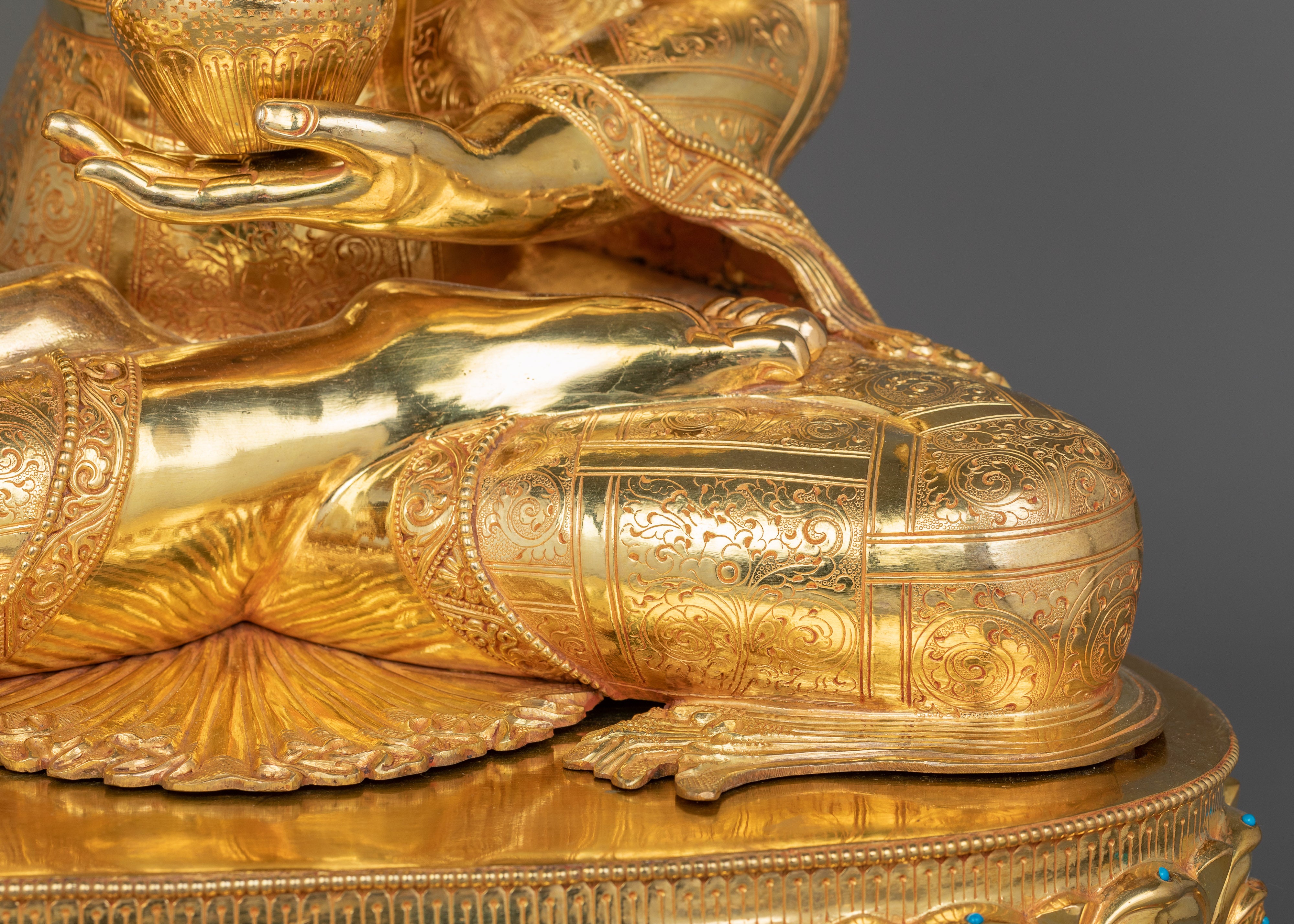 Healing Buddha Statue With Precious Halo | Sangye Menla Lord of Medicine