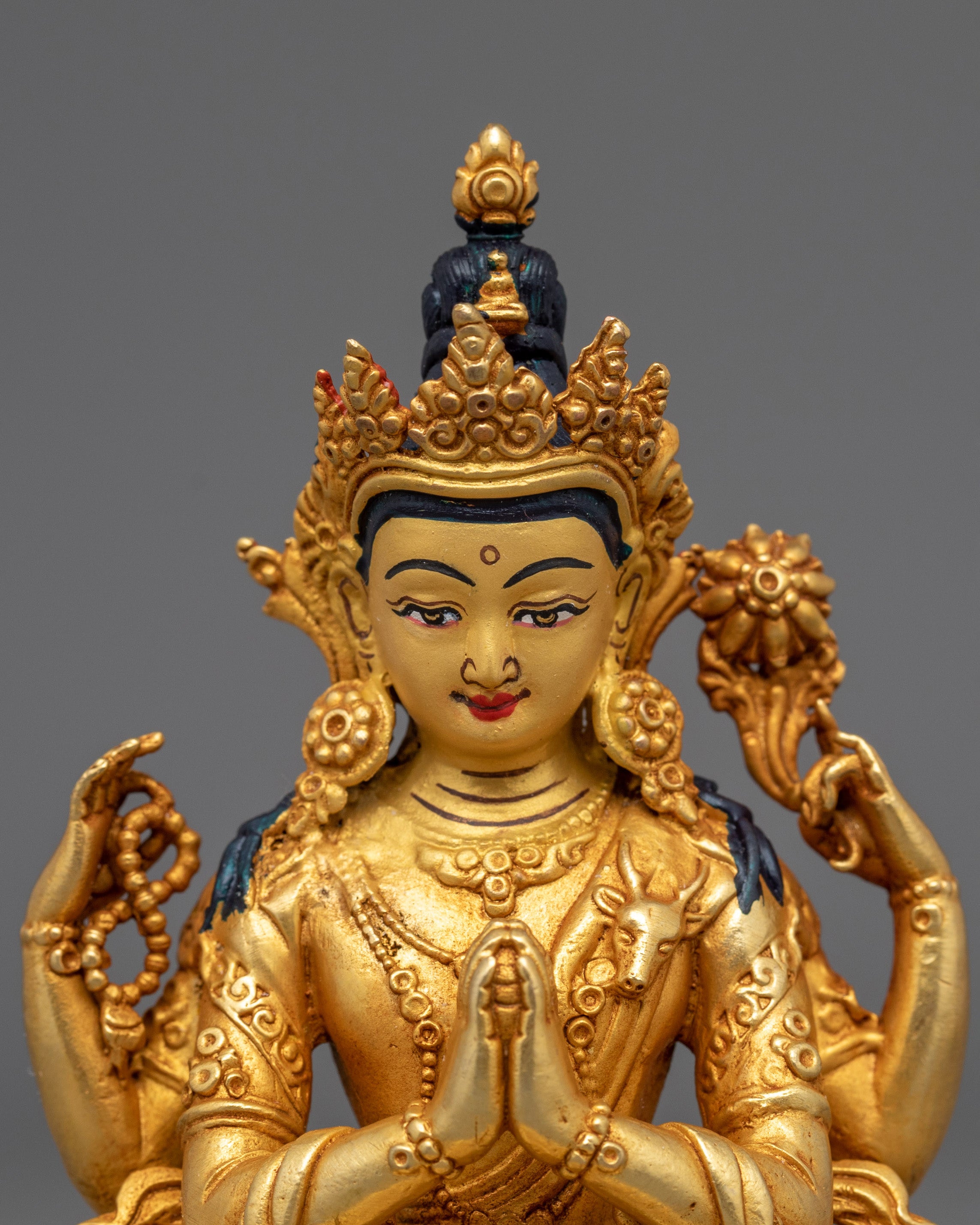 Traditional Tibetan Chenrezig Deity Statue | Symbol of Boundless Compassion