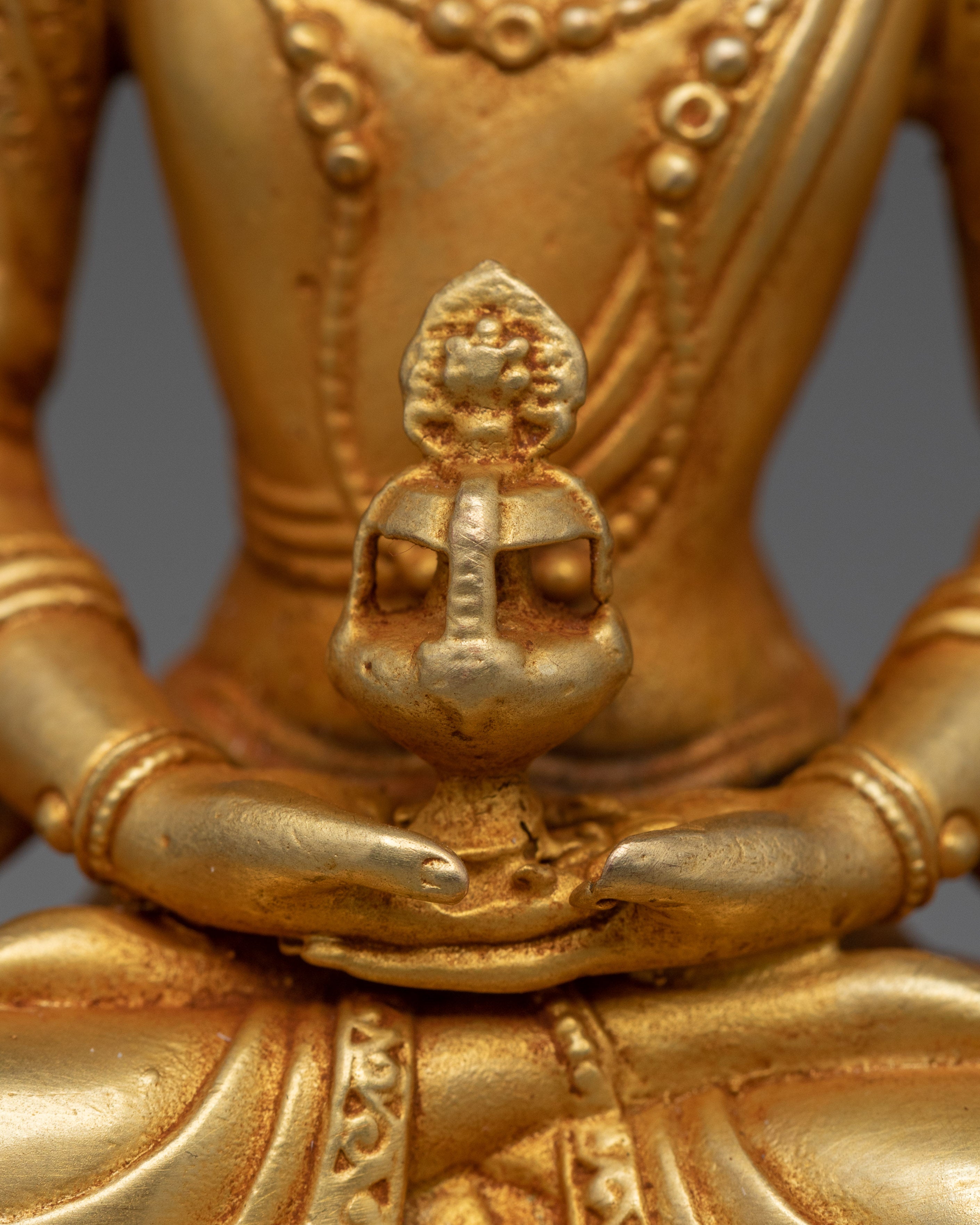 4.3 Inches Gold Electroplated Amitayus | The Long Life Deity