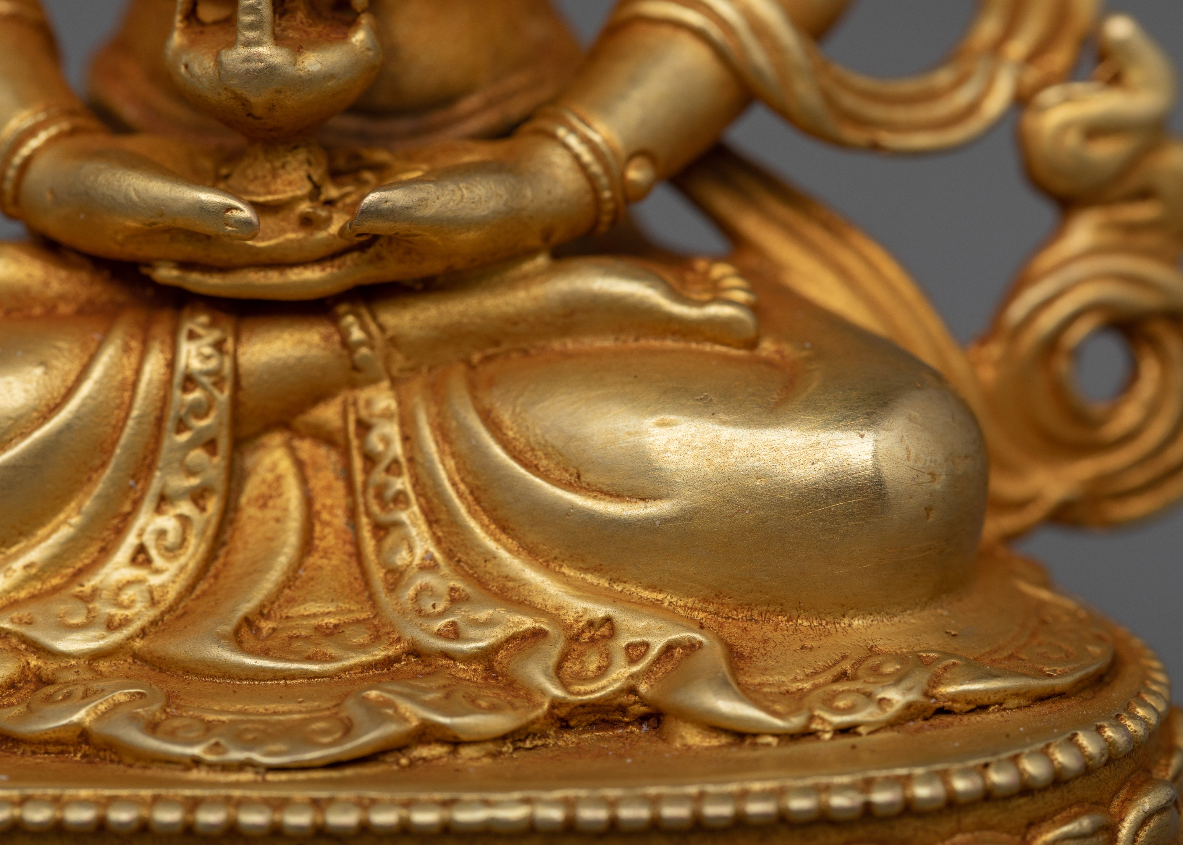 4.3 Inches Gold Electroplated Amitayus | The Long Life Deity