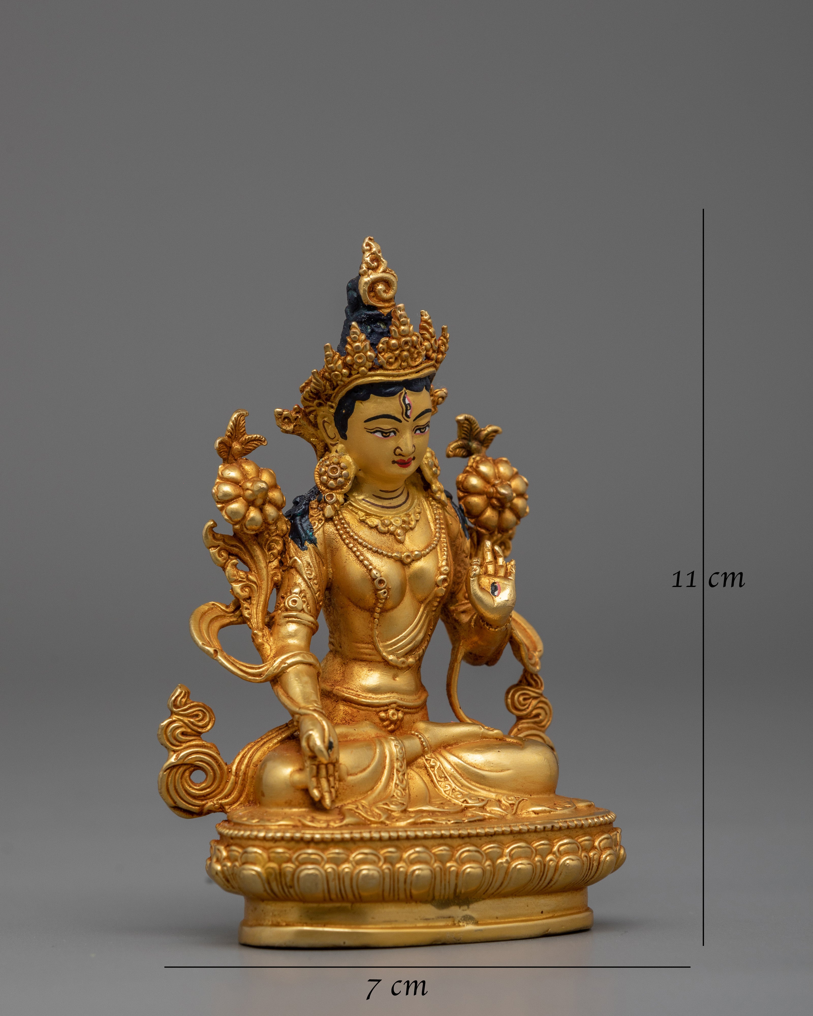 11cm Gold Electroplated White Tara