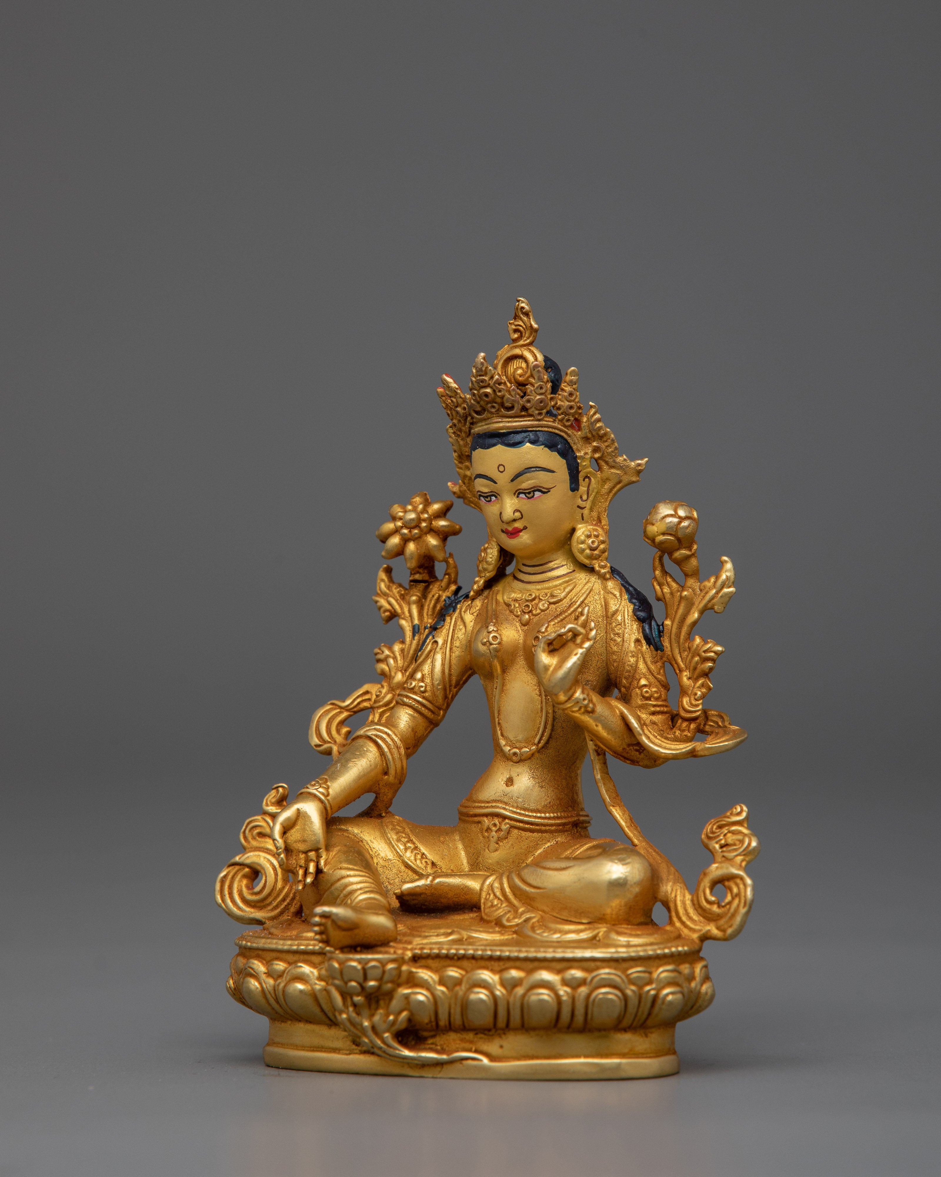 Sacred Green Tara Deity Figurine | Protector and Liberator from Fear