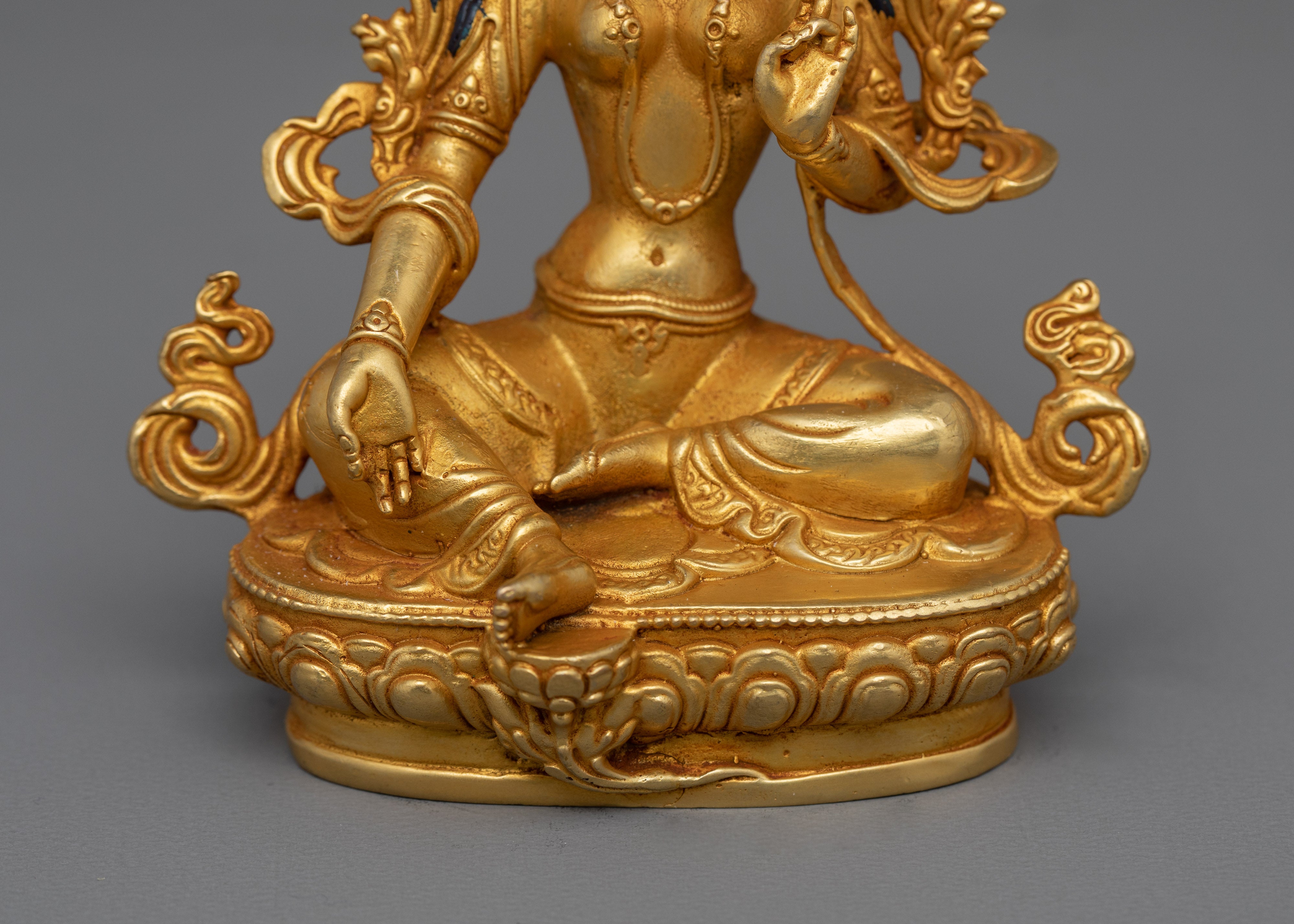 Sacred Green Tara Deity Figurine | Protector and Liberator from Fear