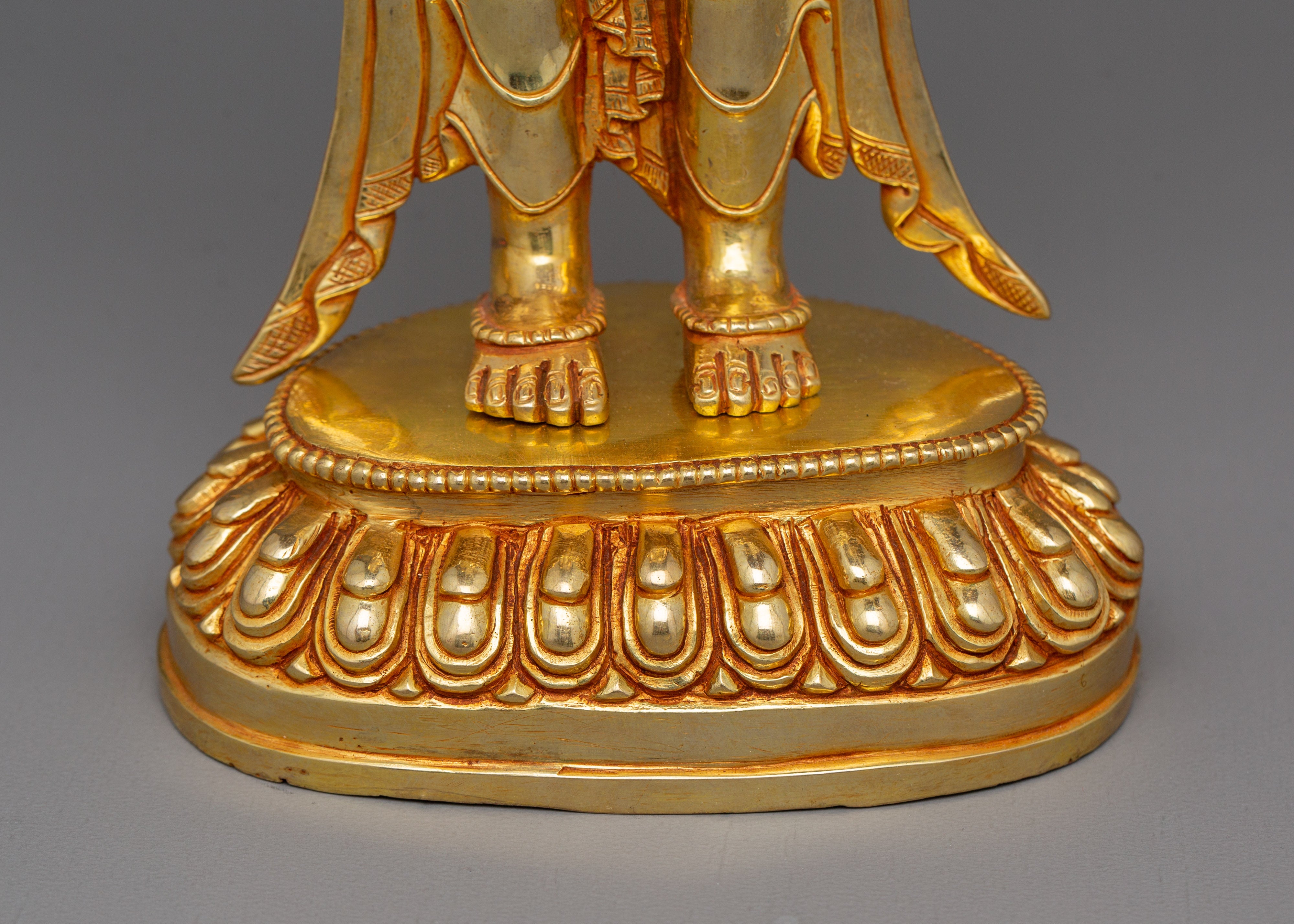 Syamatara Enlightened Female Buddha Sculpture | Goddess Green Tara Statue