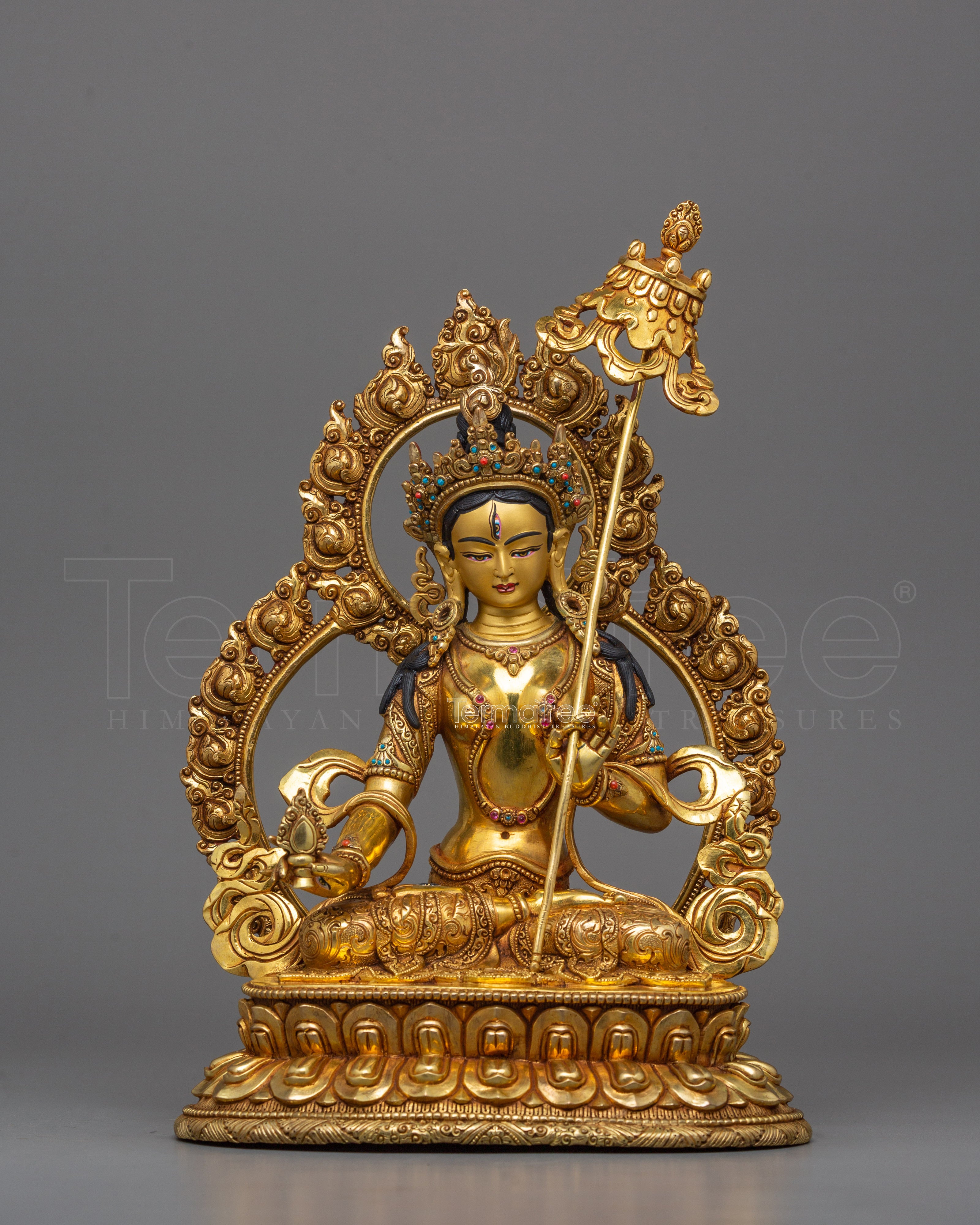 Traditional Dukar Golden Statue | Goddess of the White Parasol