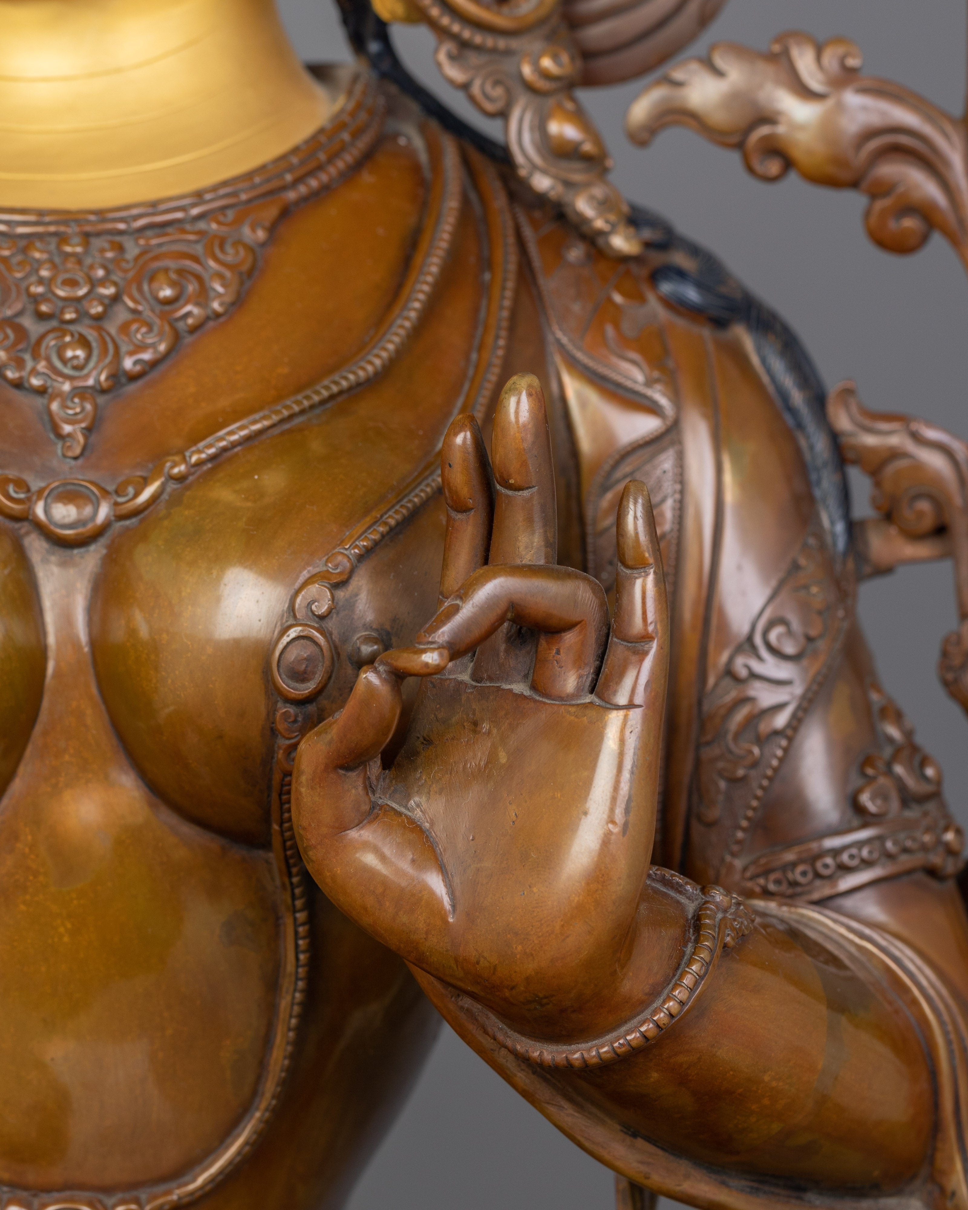 Oxidized Green Tara Sculpture | Goddess Shyamatara Statue