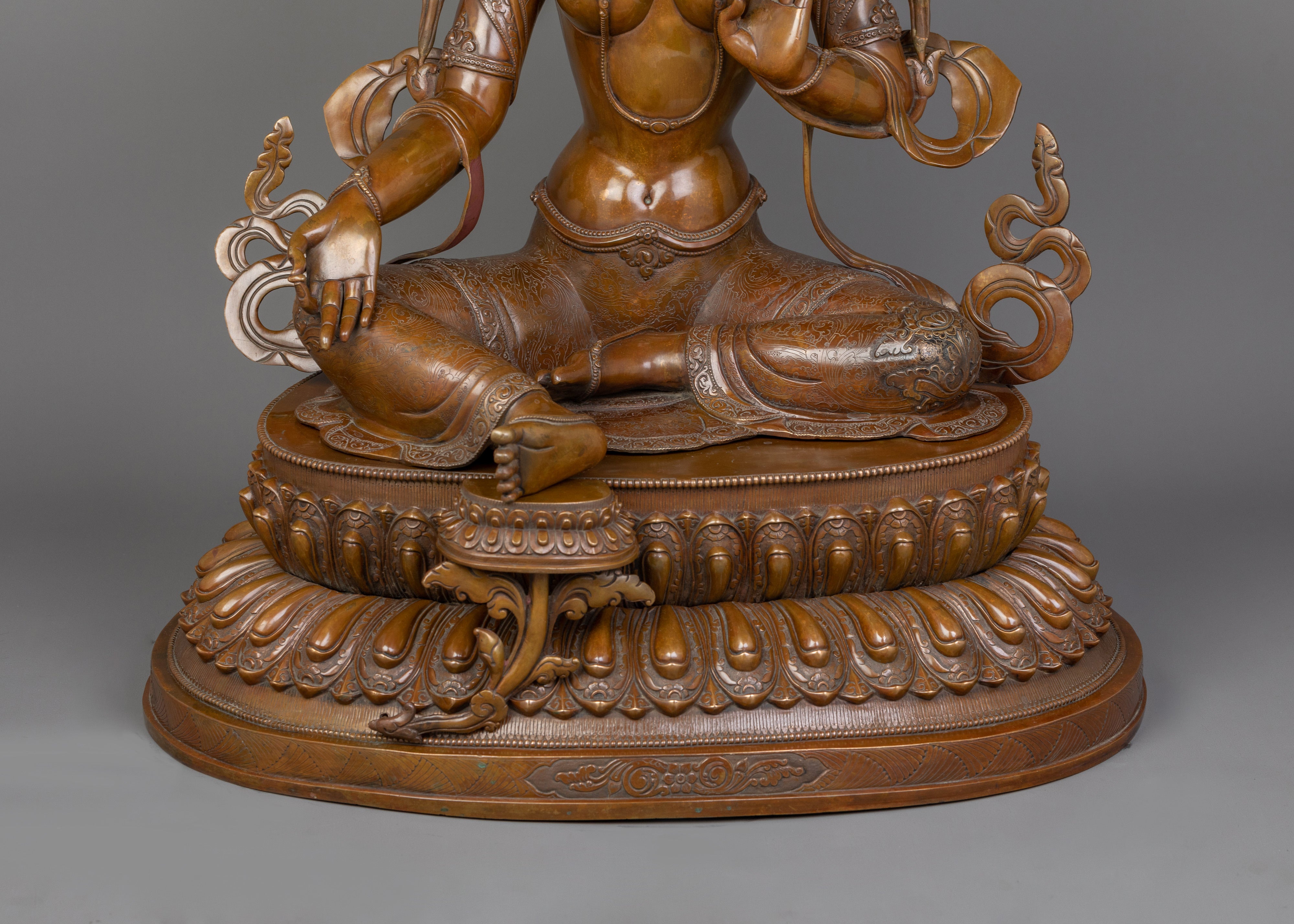 Oxidized Green Tara Sculpture | Goddess Shyamatara Statue