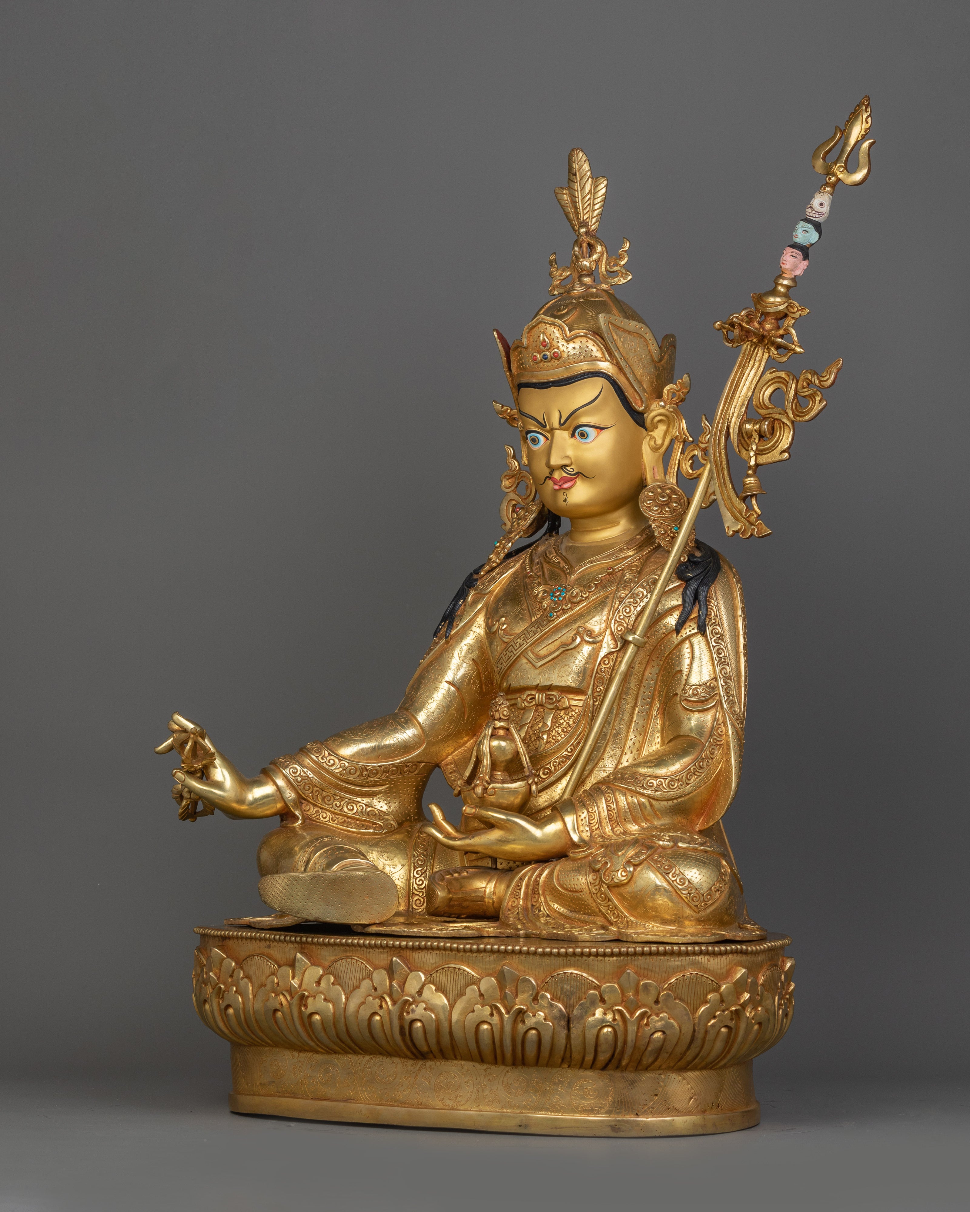 Tantric Buddhist Vajra Master Padmasambhava Statue | Revered Deity Guru Rinpoche