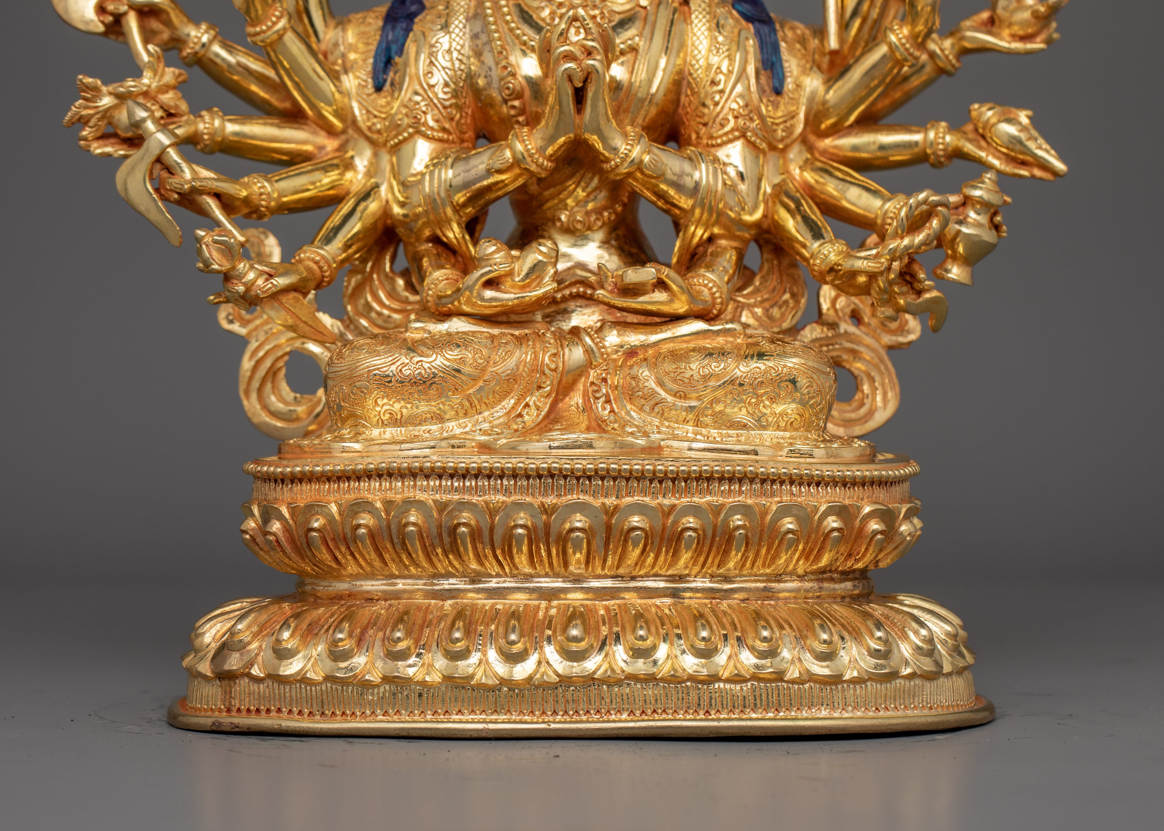 24K Gold Gilded Chundi Sculpture | Goddess of Victory and Prosperity