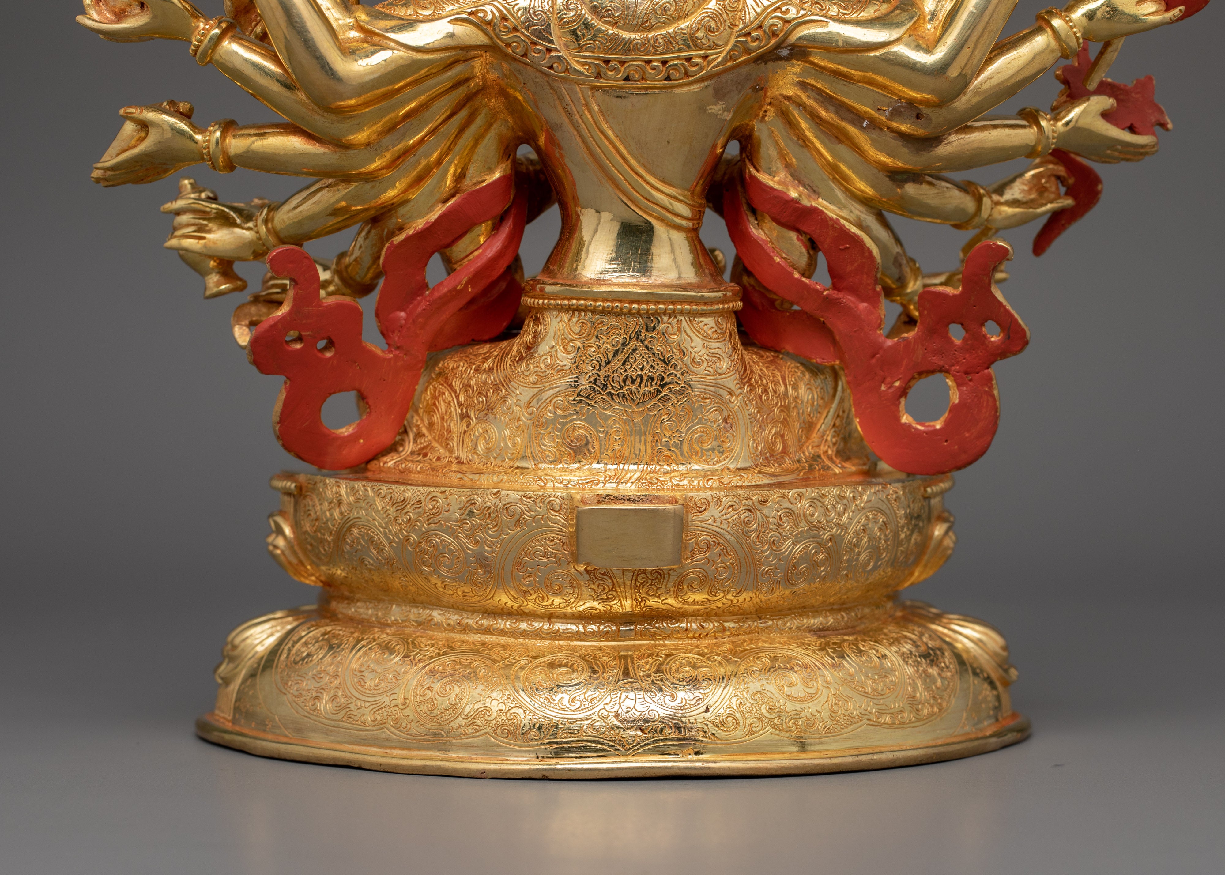 24K Gold Gilded Chundi Sculpture | Goddess of Victory and Prosperity