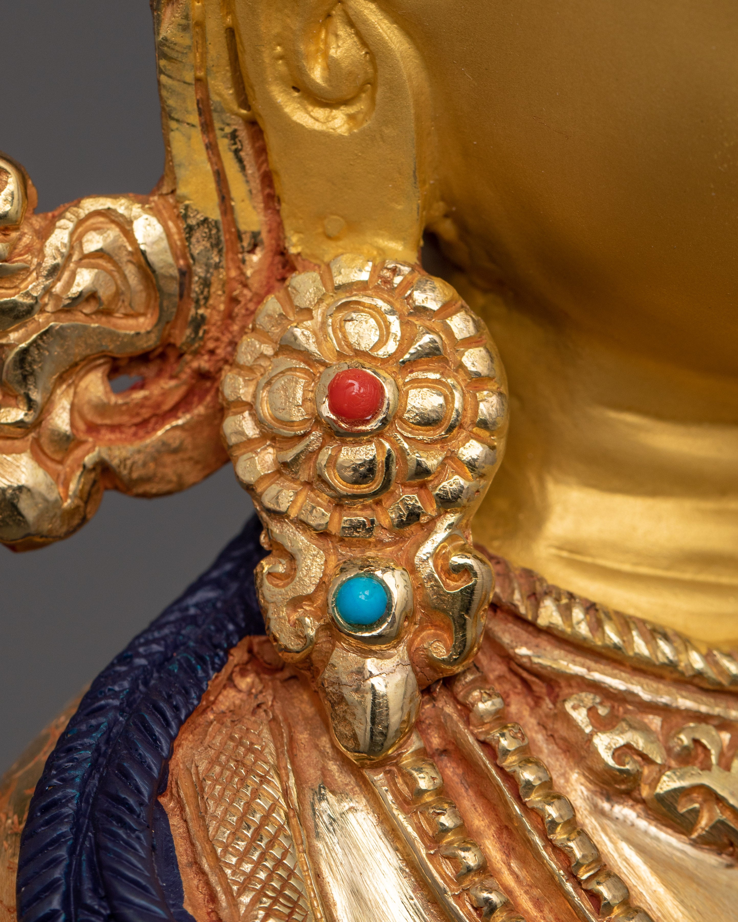 13.2 Inches Gold Gilded Chenrezig Statue | Symbol of compassion and enlightenment