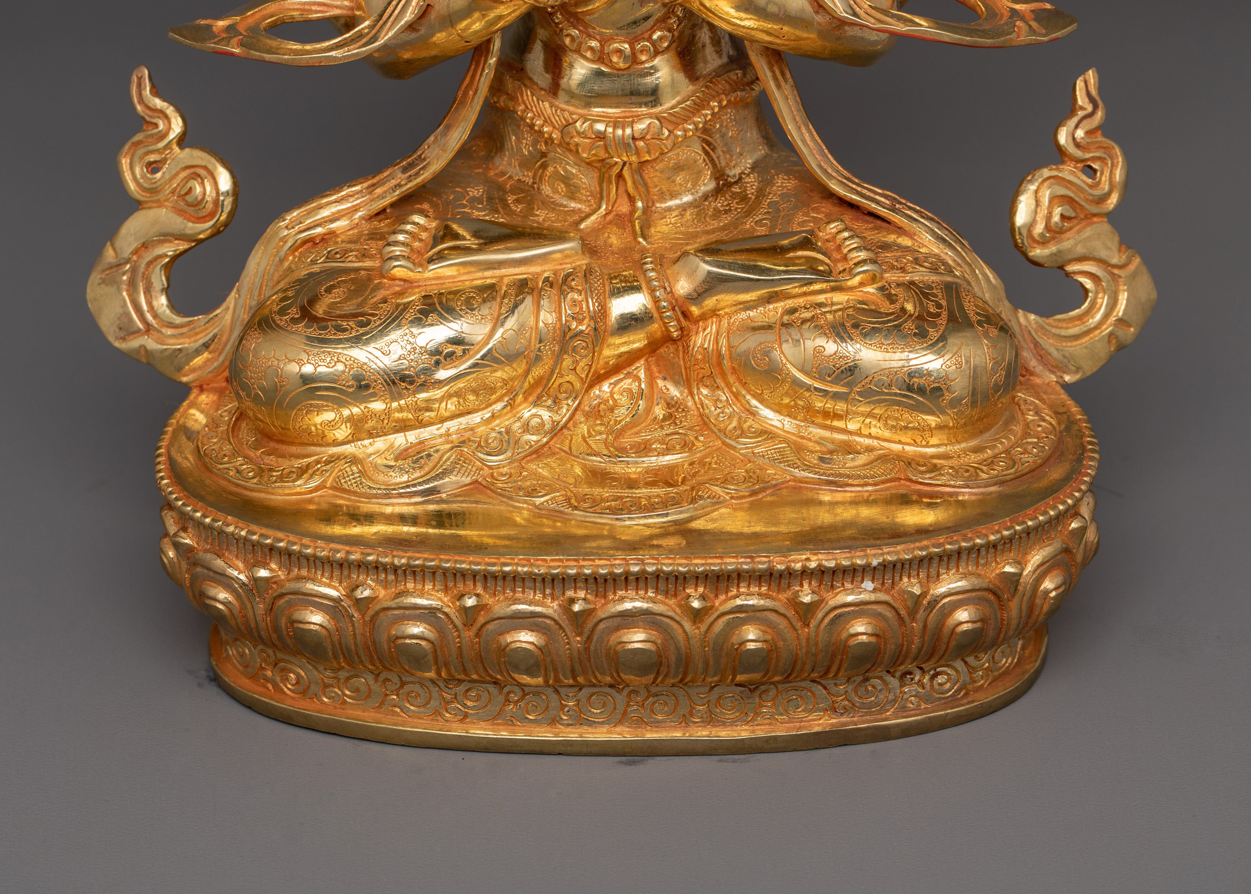 13.2 Inches Gold Gilded Chenrezig Statue | Symbol of compassion and enlightenment
