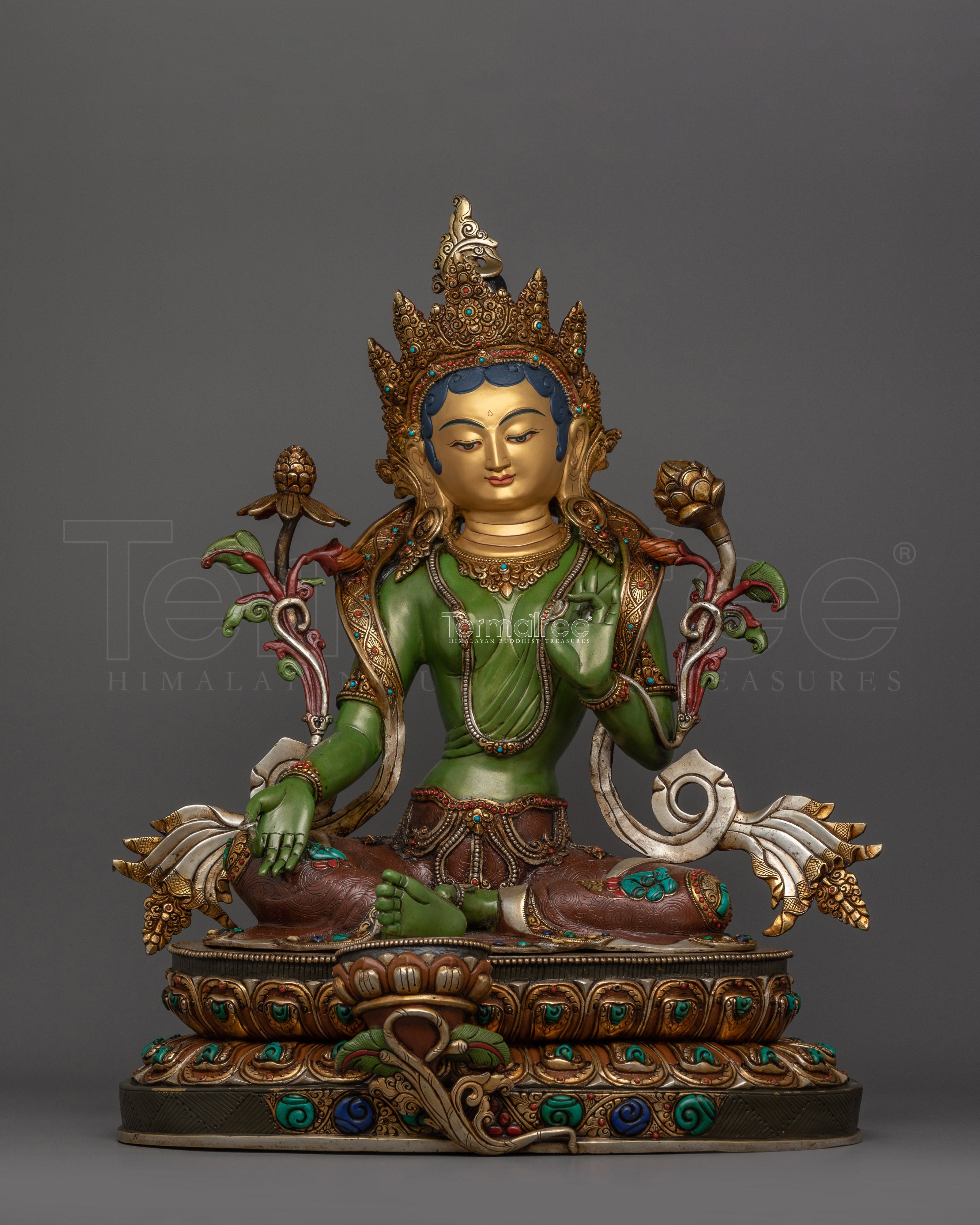Green Tara Swift Protector Statue | Syamatara Compassionate Deity