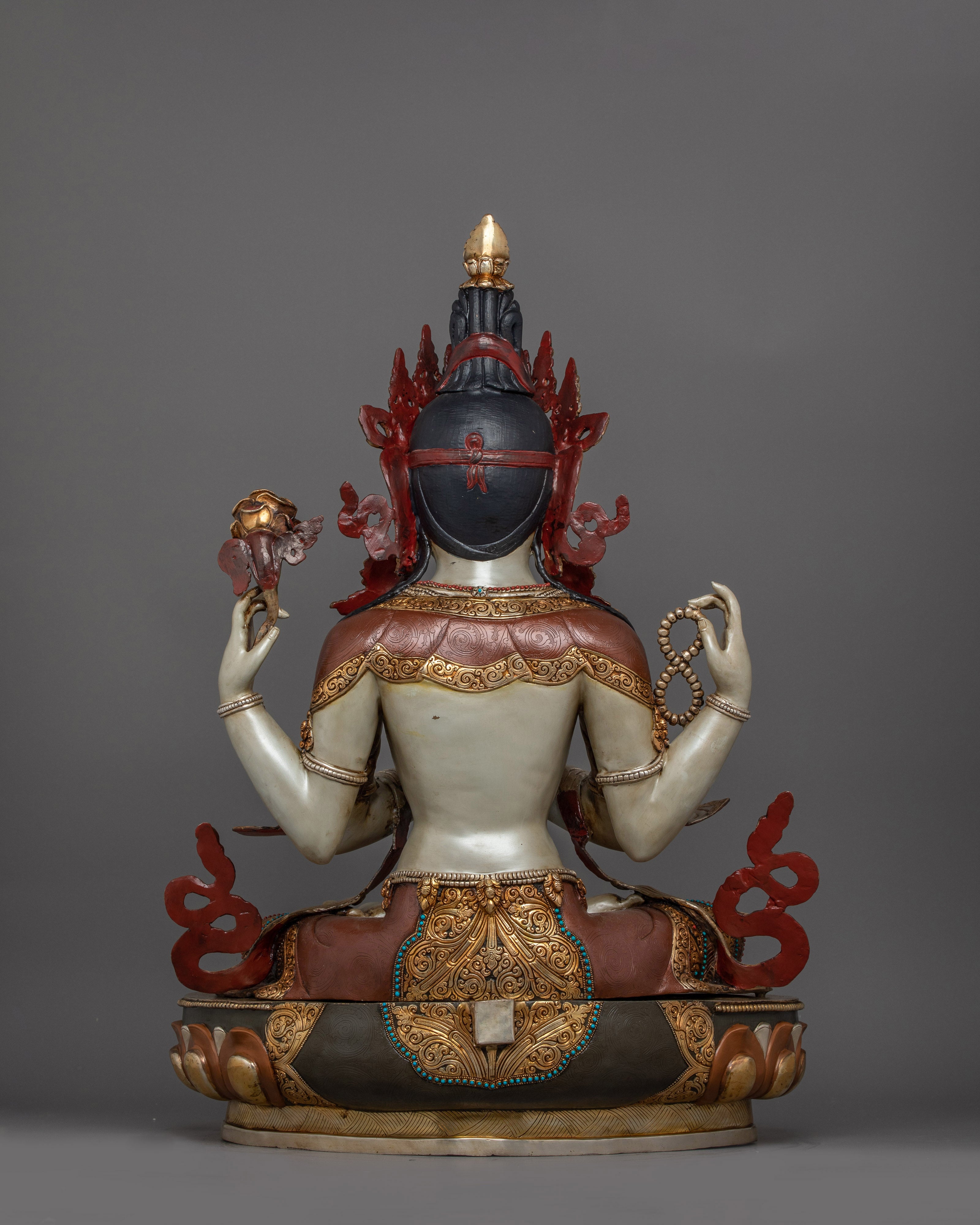 Handcrafted Chenrezig Statue With Sacred Halo | The Symbol of Infinite Compassion