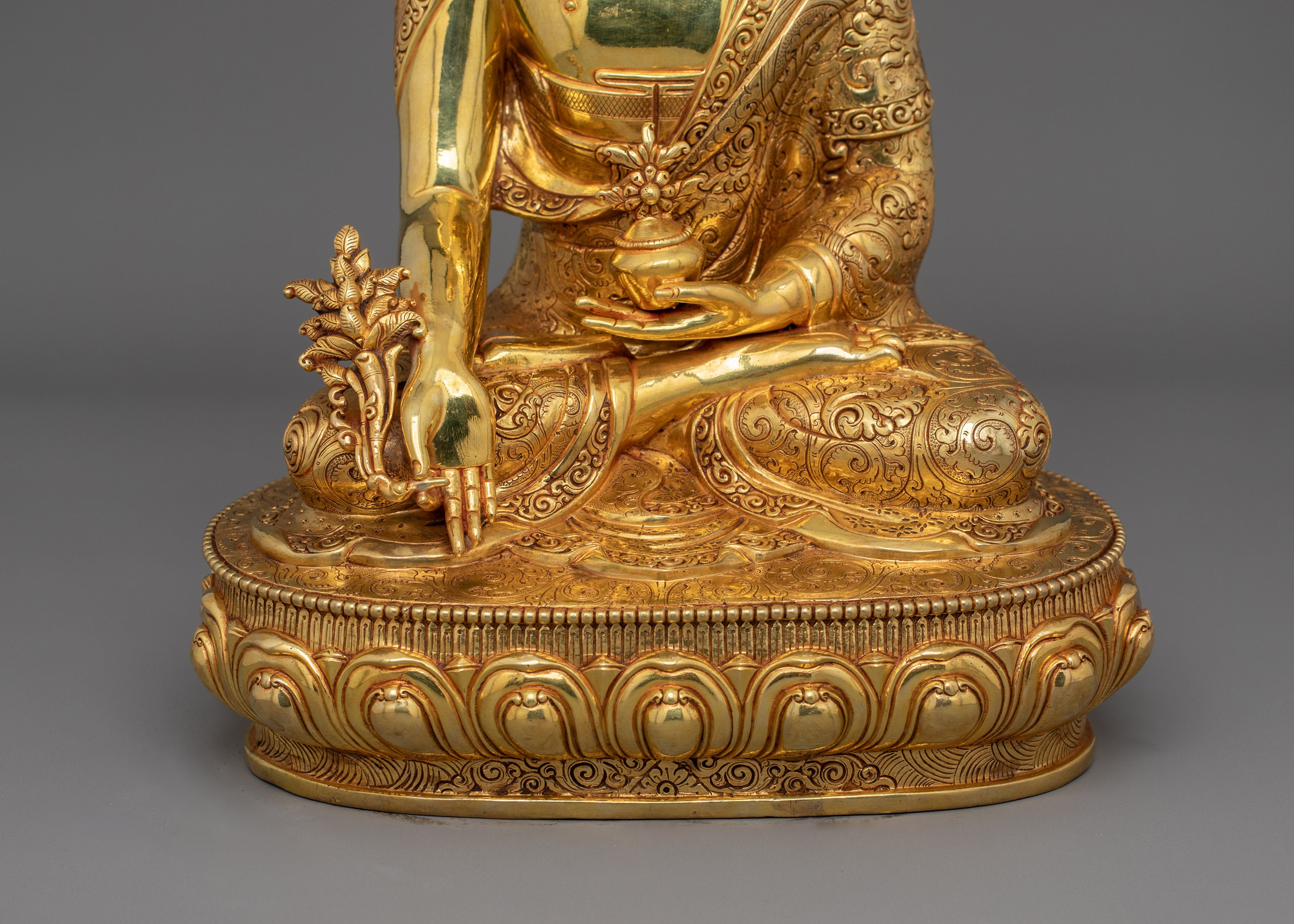 Handmade Healing Buddha Bhaisajyaguru Figurine | Sangye Menla Lord of Medicine