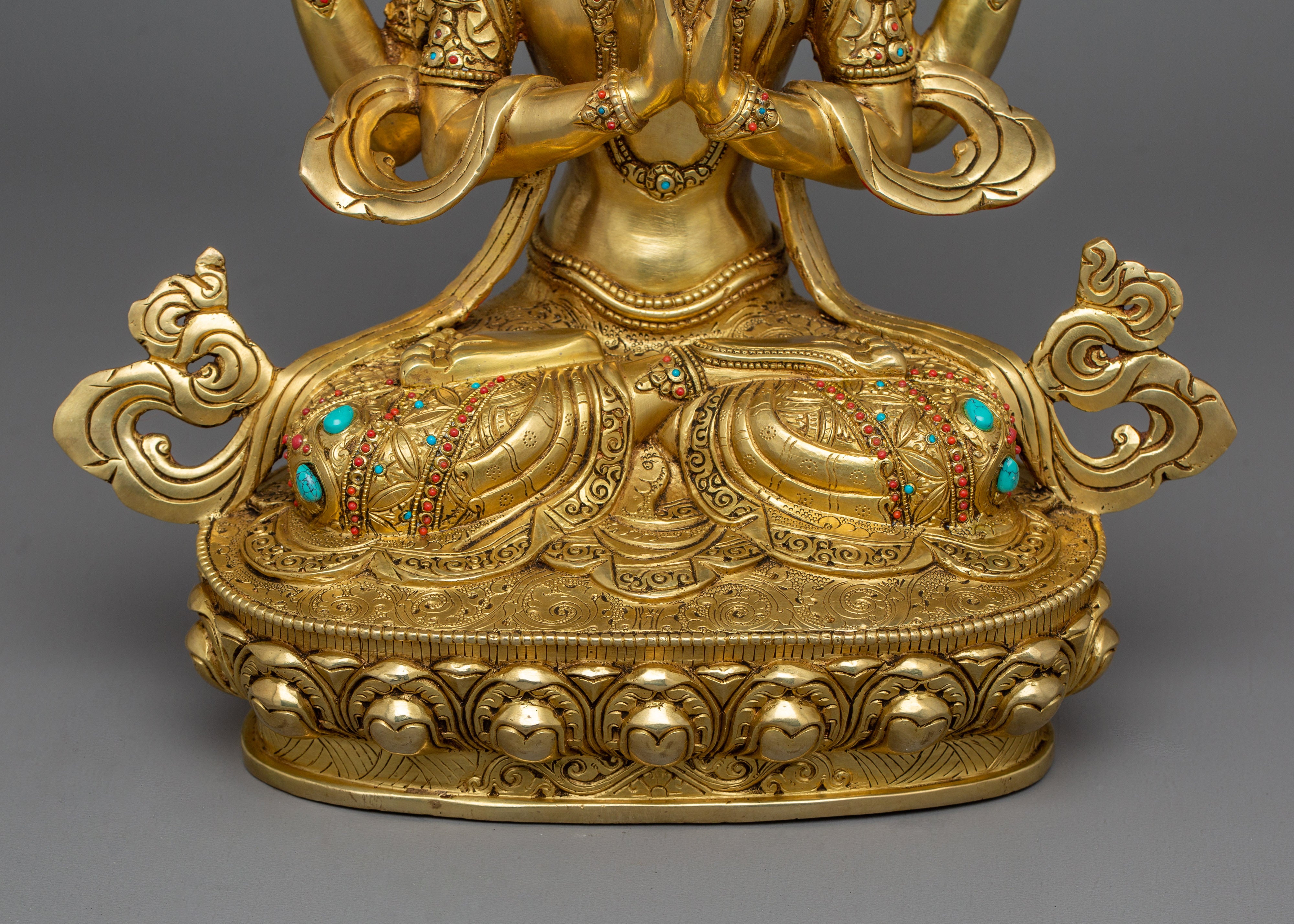 Bodhisattva Chenrezig 13.4 Inches Statue | Four Armed Avalokiteshvara