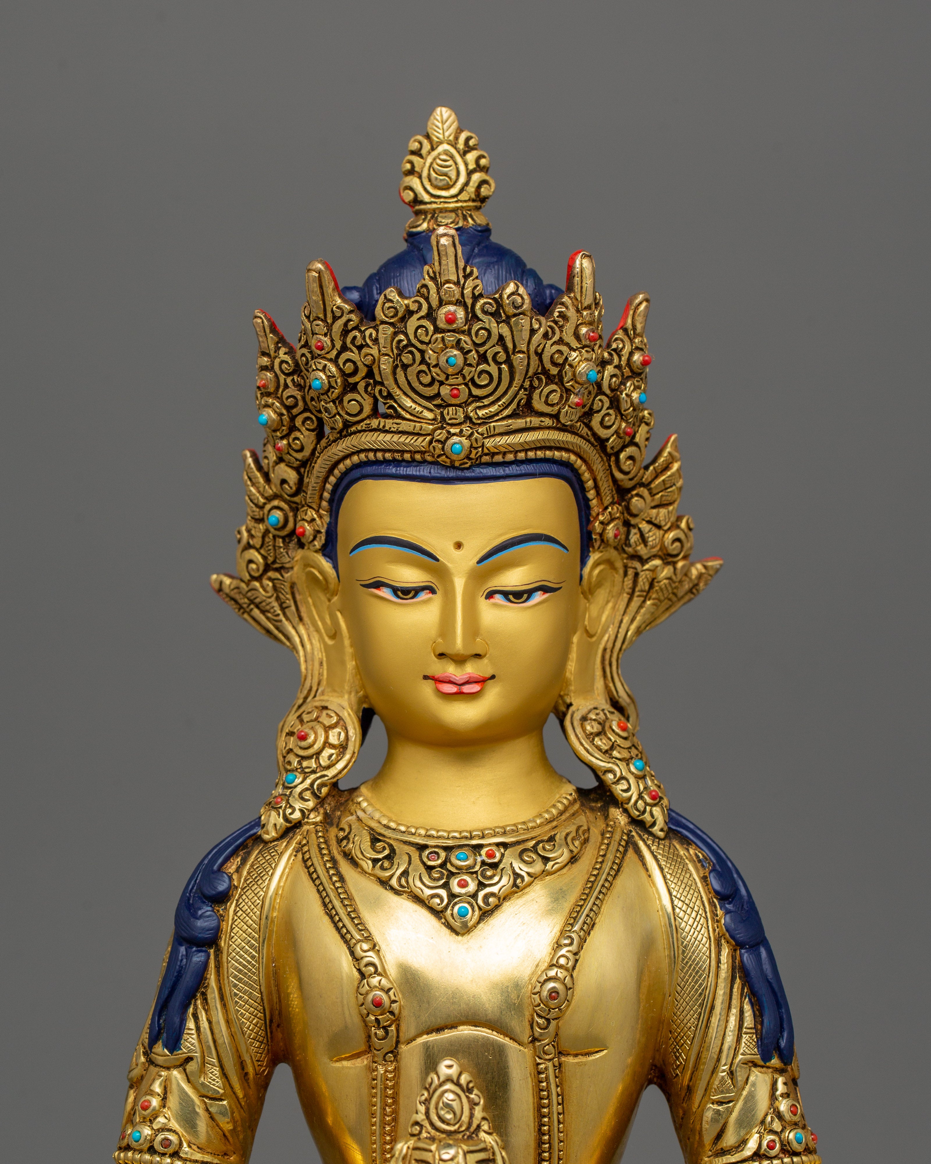Amitayus Buddha Sculpture for Serene Decor | Enlightened Deity of Longevity