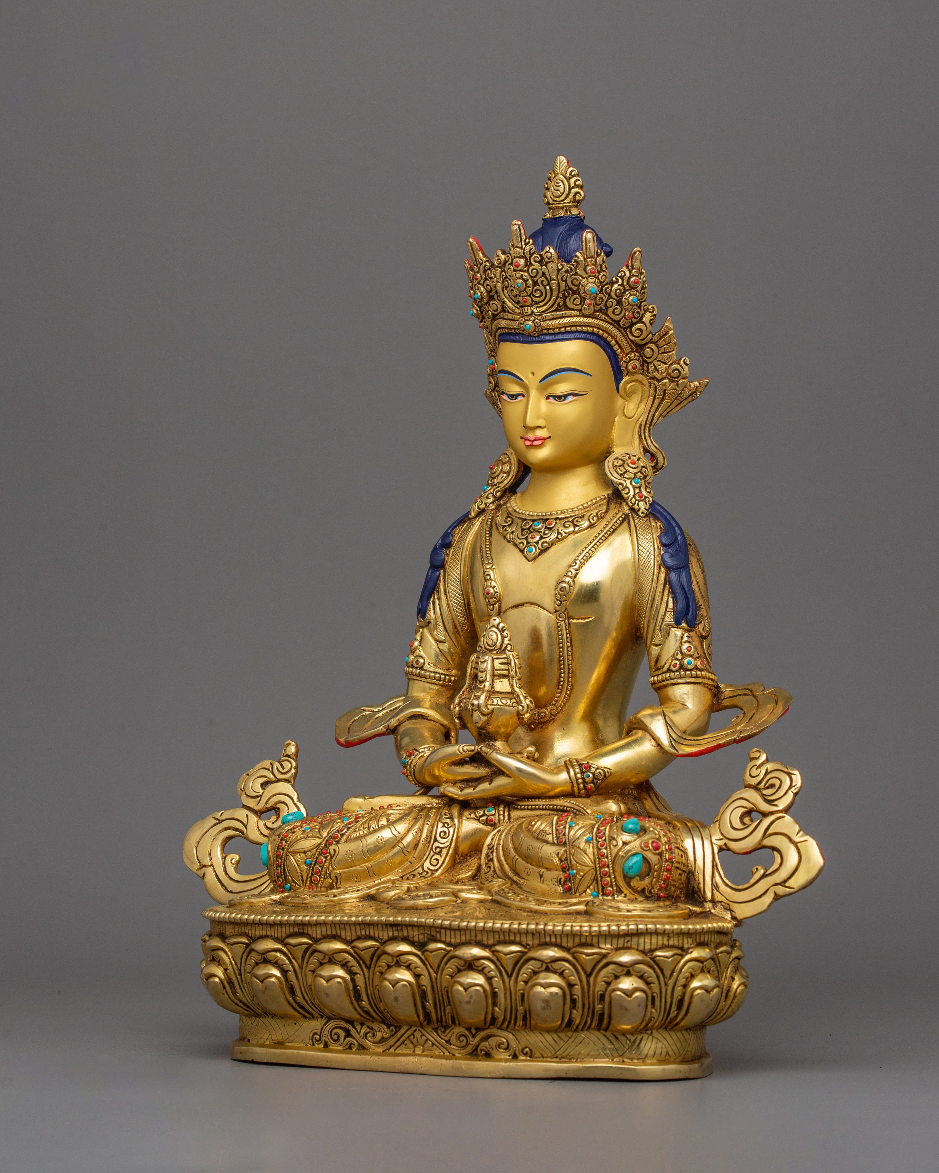 Amitayus Buddha Sculpture for Serene Decor | Enlightened Deity of Longevity