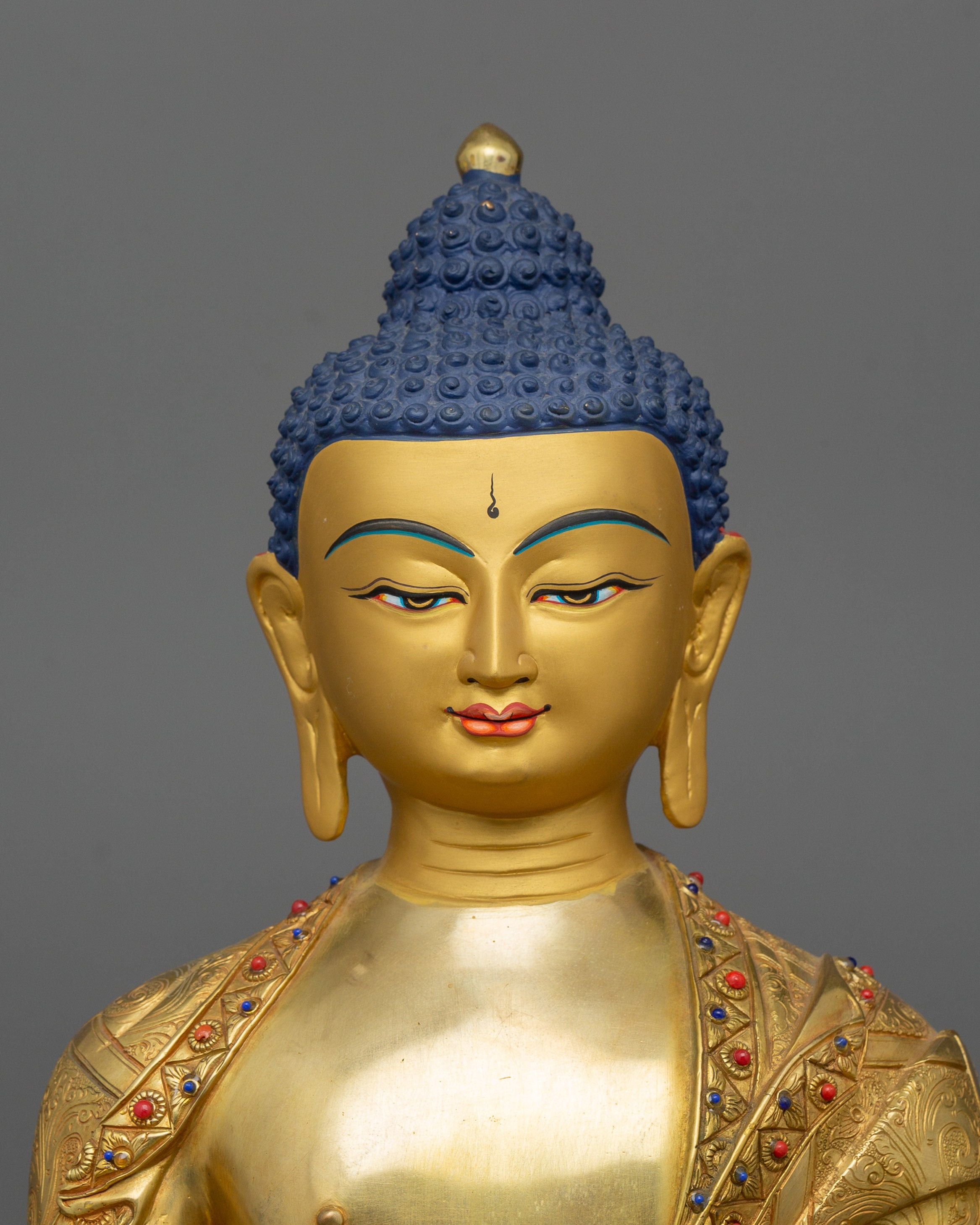 Enlightened Buddha Siddhartha Gautama Statue | 24k Gold Gilded Sculpture
